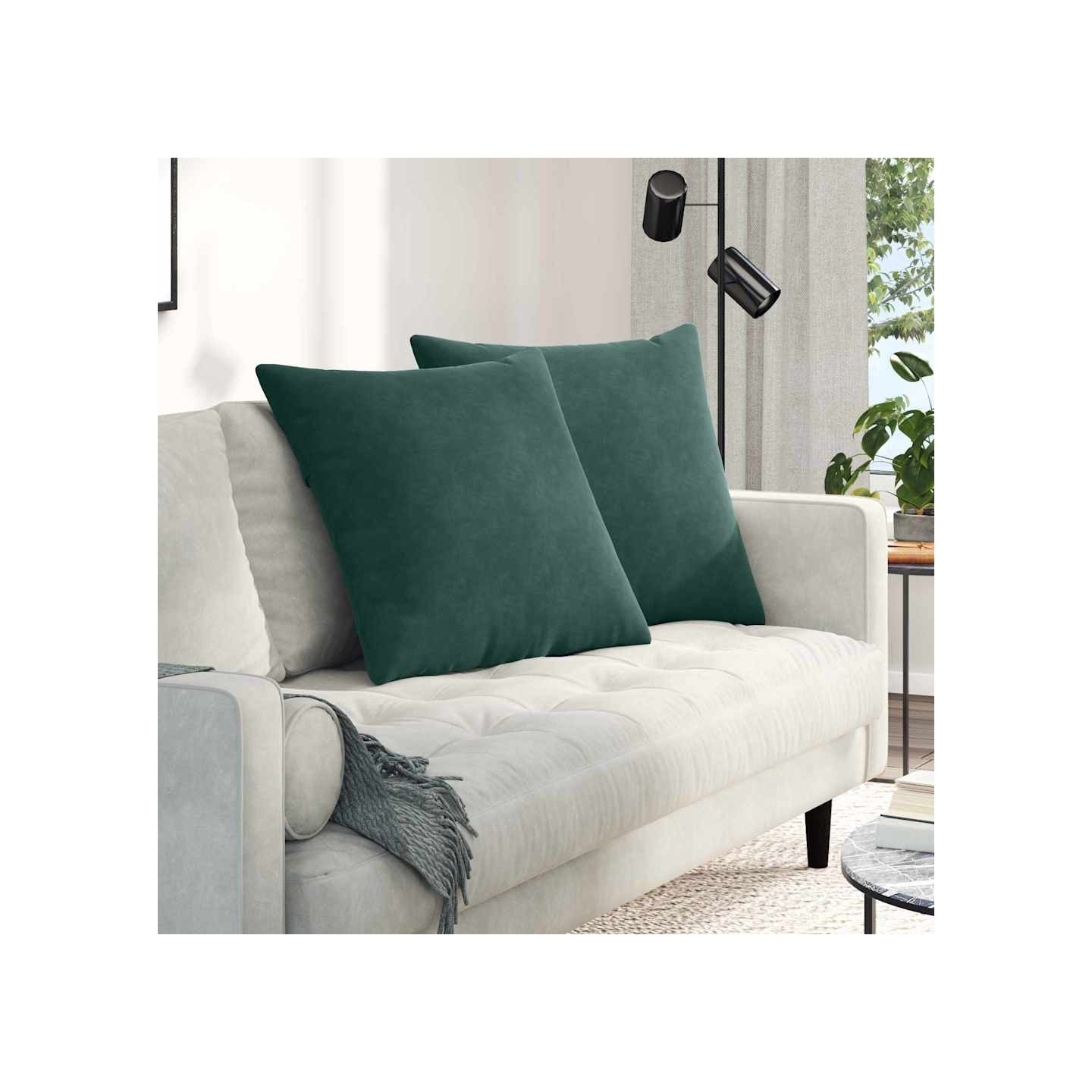 Coussins de canapé 2 pcs Vert foncé 80 x 80 cm