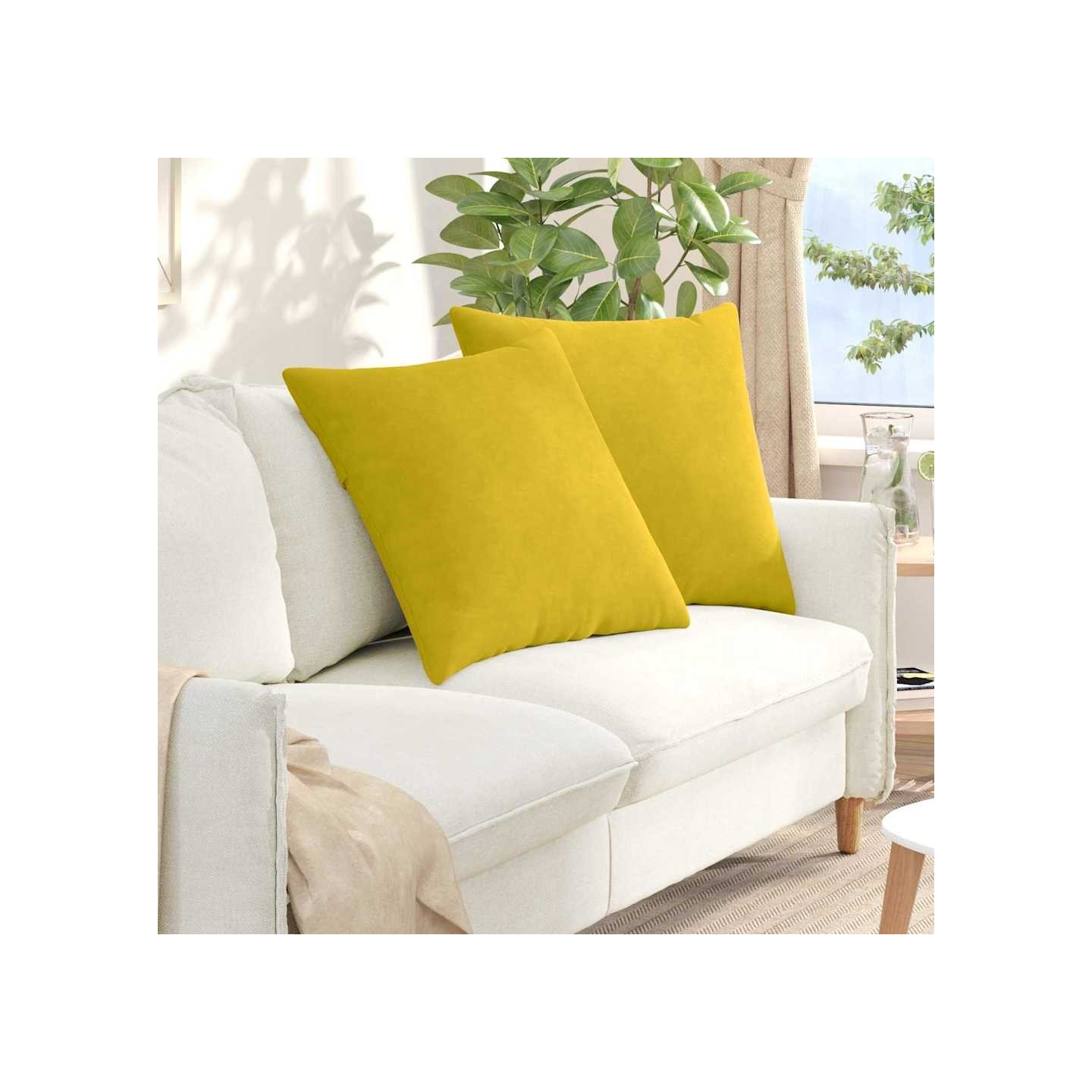 Coussins de canapé 2 pcs Jaune 80 x 80 cm