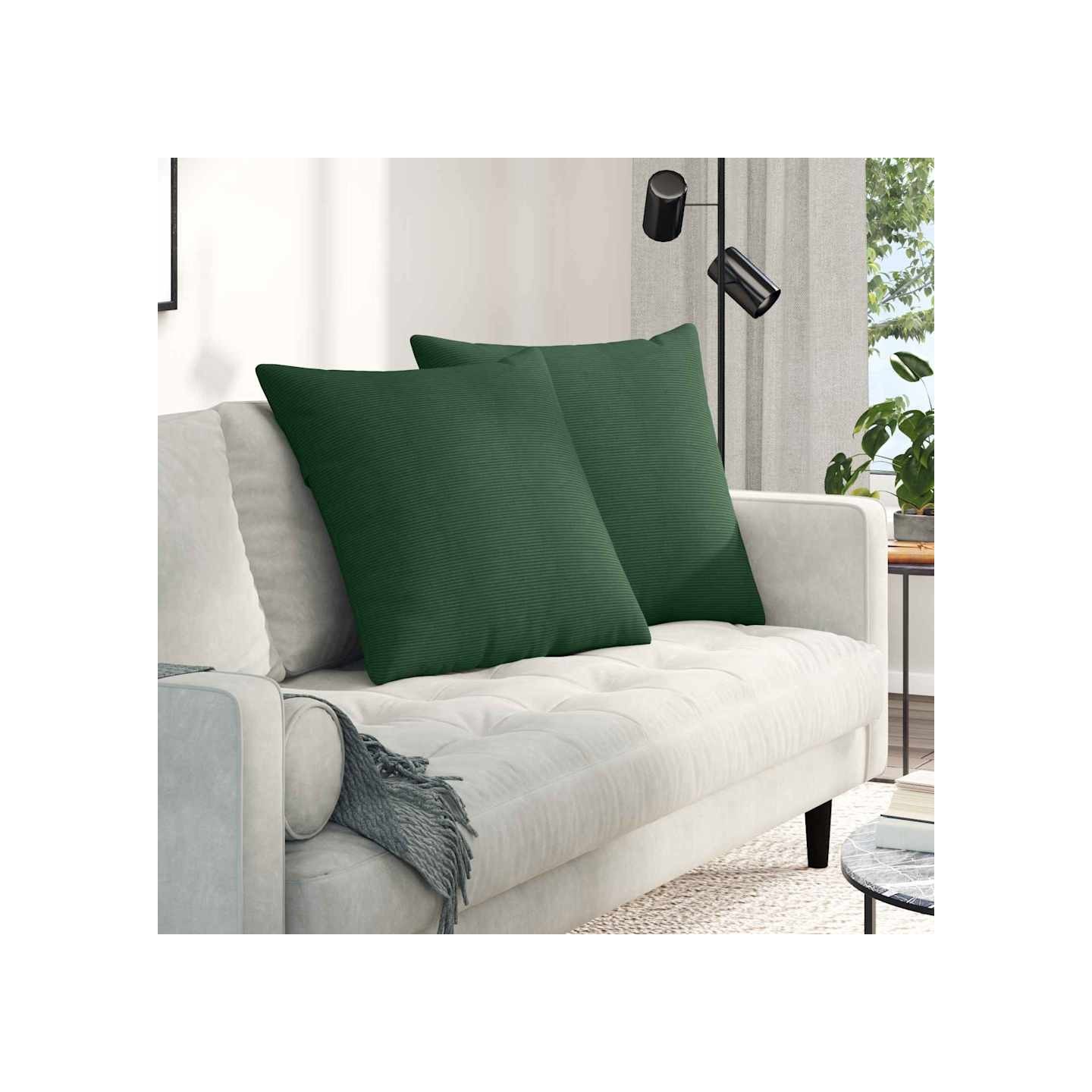Coussins de canapé 2 pcs Vert foncé 80 x 80 cm