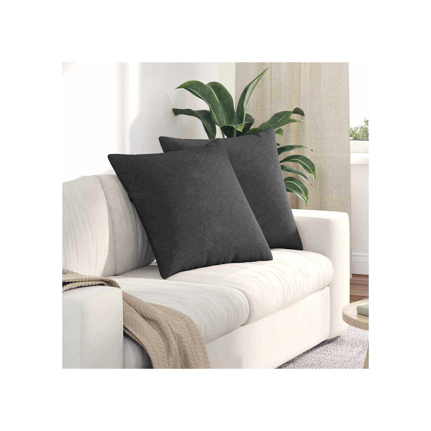 Coussins de canapé 2 pcs Gris foncé 80 x 80 cm