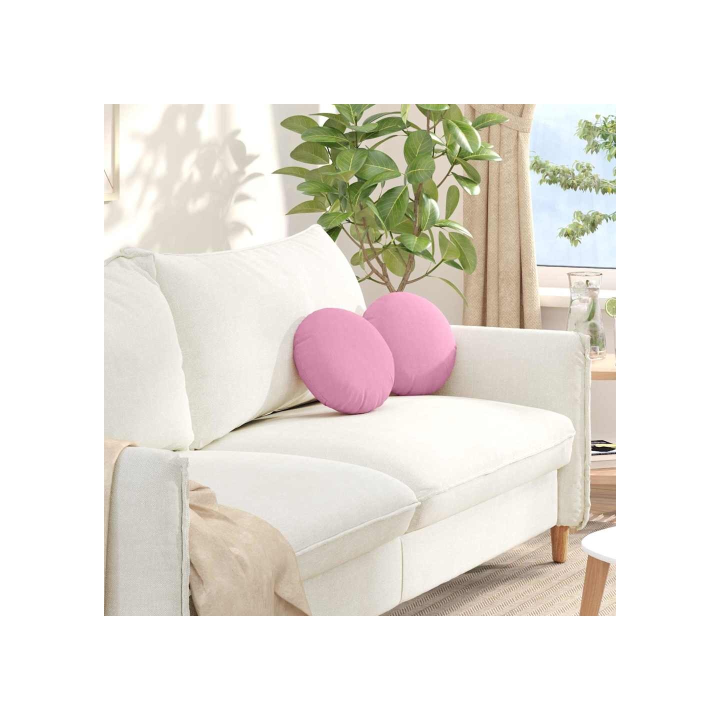 Coussins de siège 2 pc Tissu Rose Ø30 x 13 cm