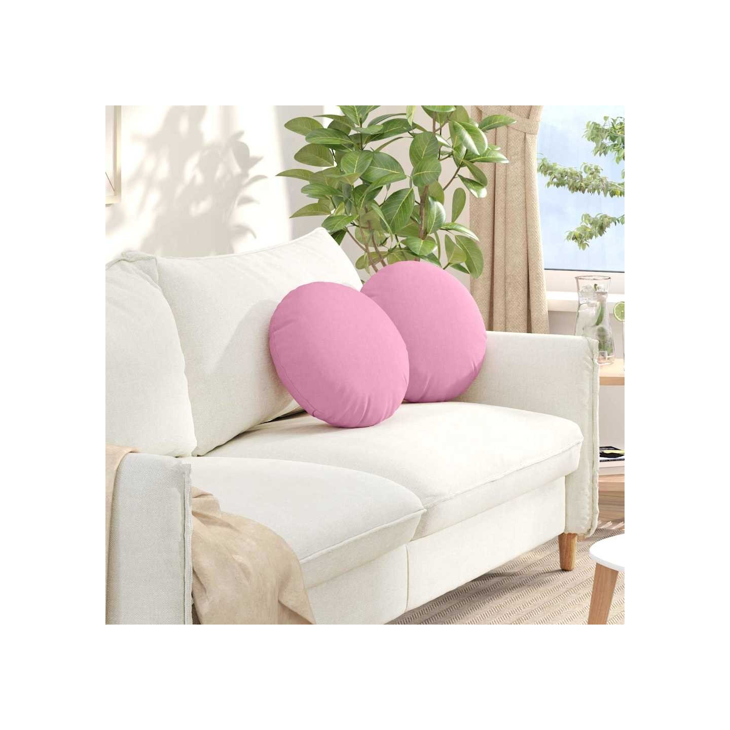 Coussins de siège 2 pc Tissu Rose Ø40 x 13 cm