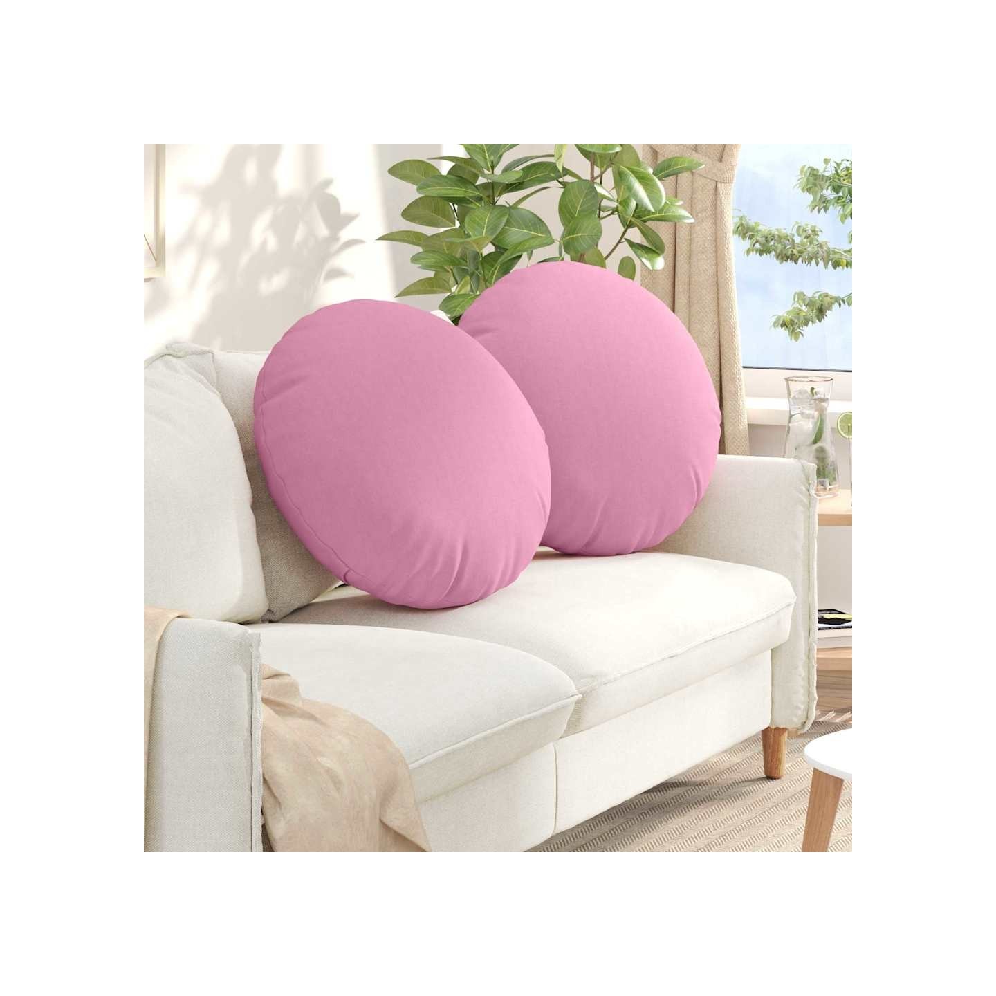 Coussins de siège 2 pc Tissu Rose Ø80 x 29 cm