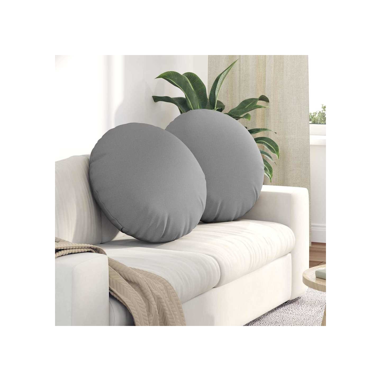 Coussins de siège 2 pc Tissu Gris nuage Ø80 x 29 cm