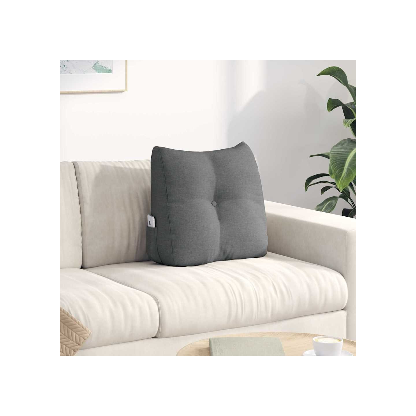 Coussin de Dos Gris foncé 45 x 50 x 24 cm tissu