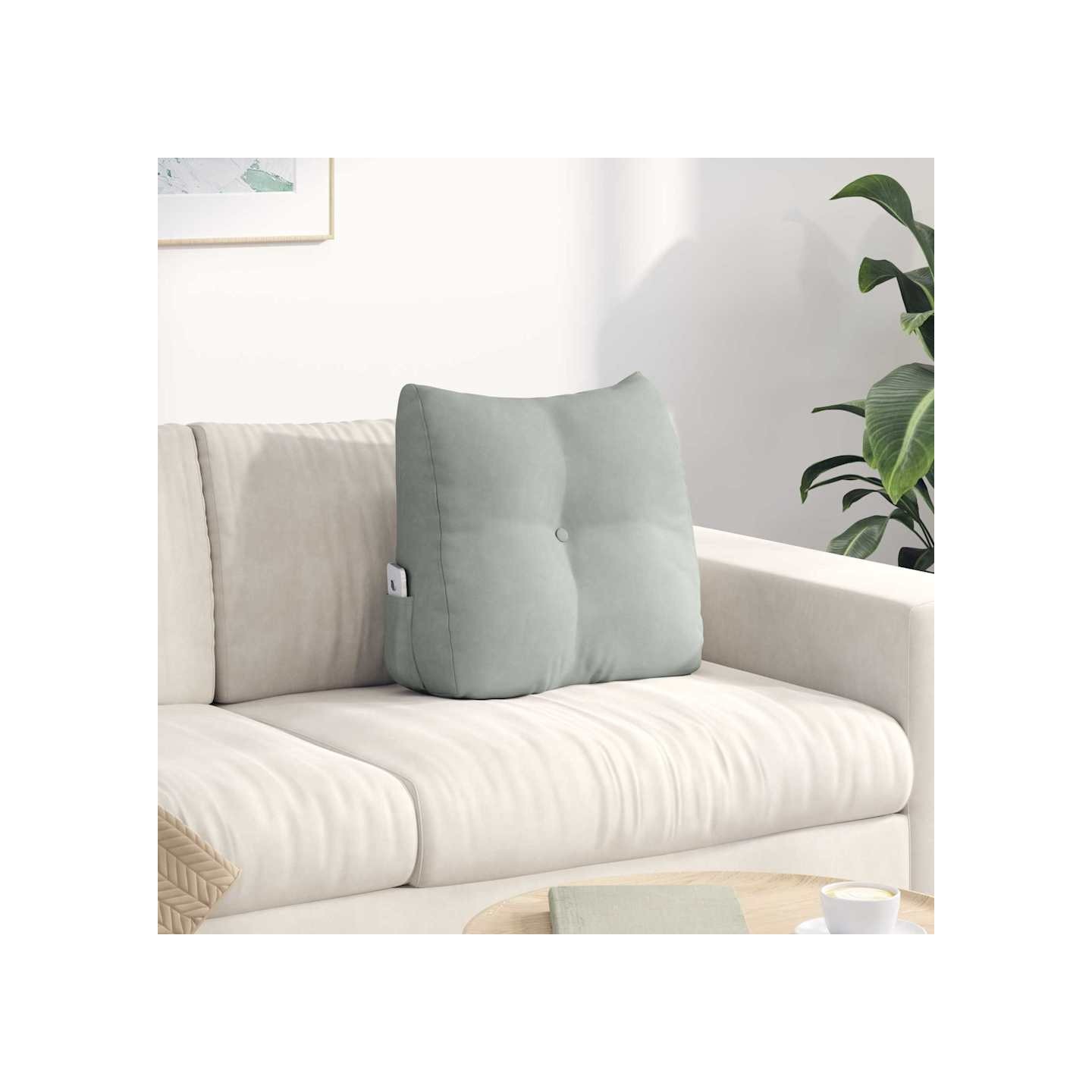 Coussin de Dos Gris clair 45 x 50 x 24 cm Velours