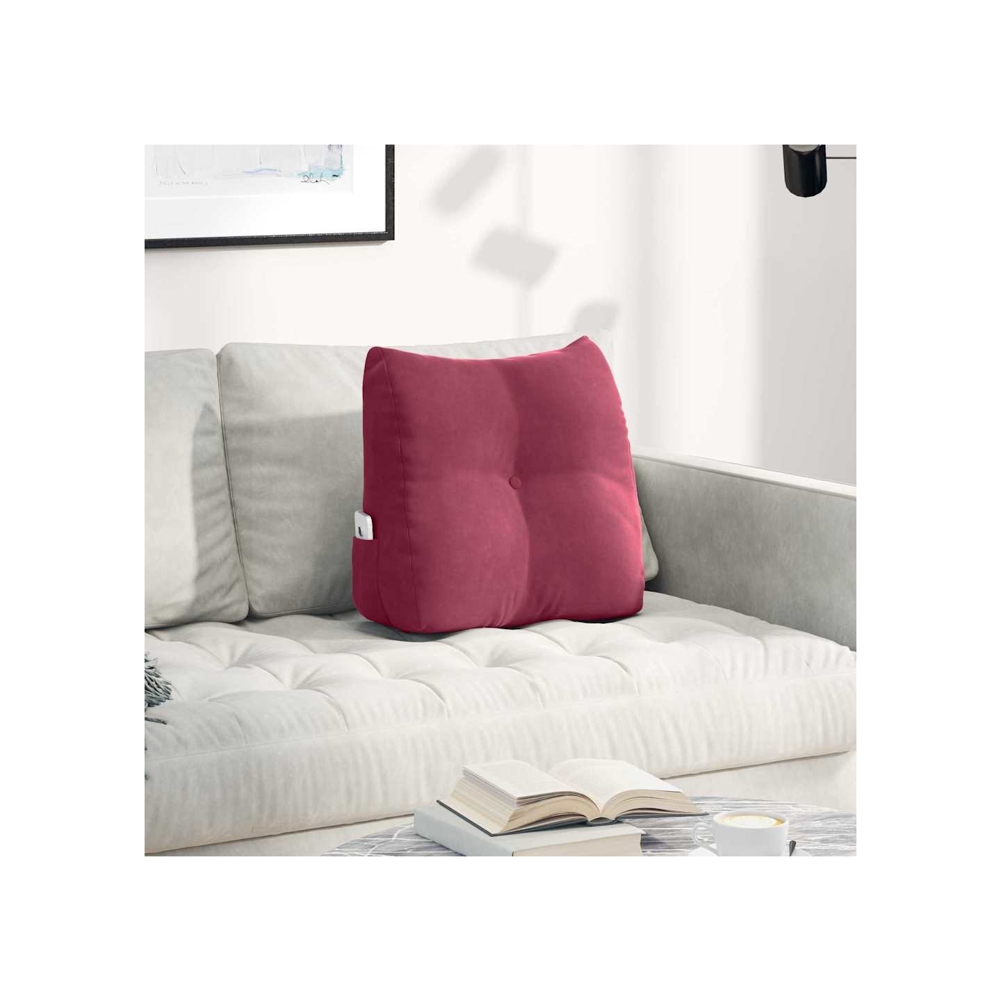 Coussin de Dos Bordeaux 45 x 50 x 24 cm Velours