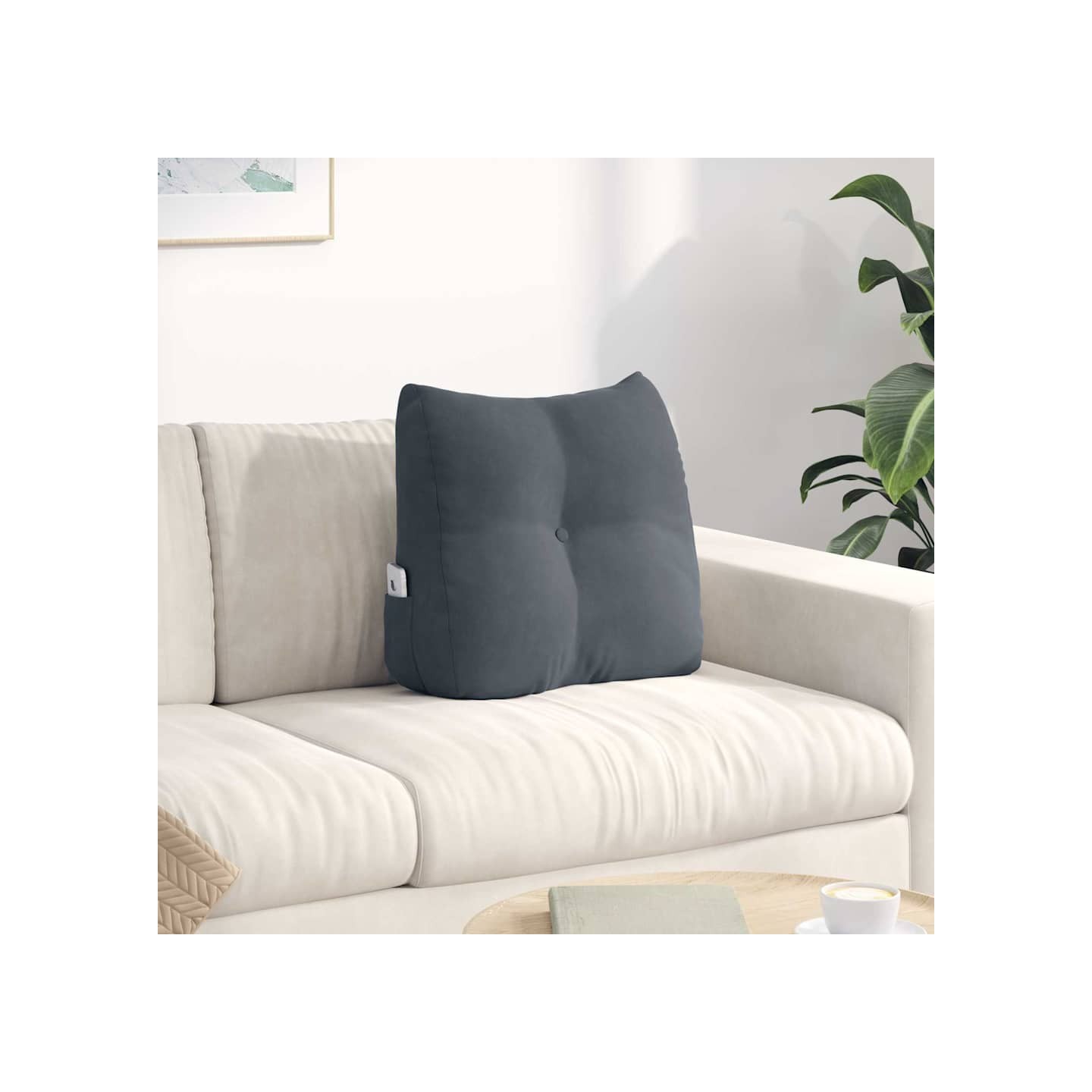 Coussin de Dos Gris foncé 45 x 50 x 24 cm Velours