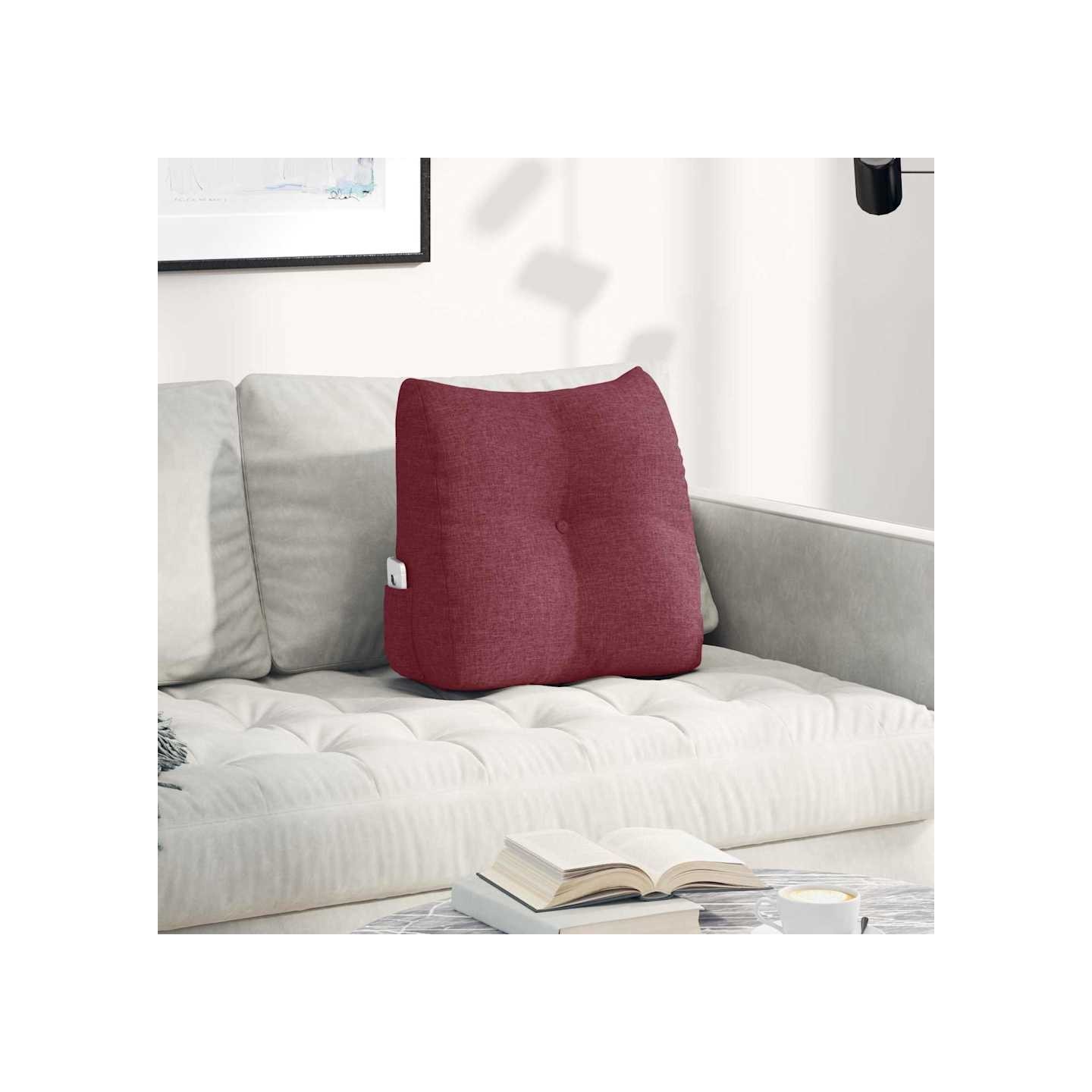 Coussin de Dos Bordeaux 45 x 50 x 24 cm tissu