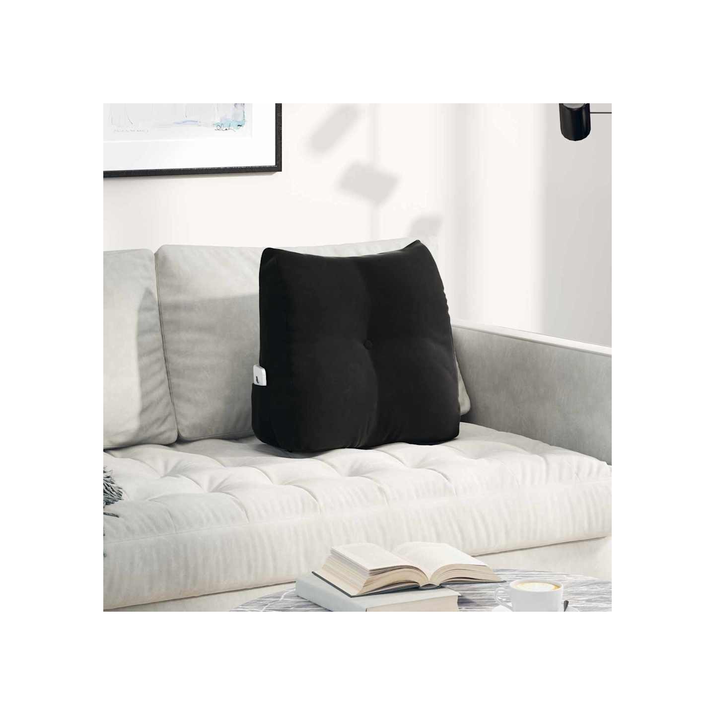 Coussin de Dos Noir 45 x 50 x 24 cm Velours