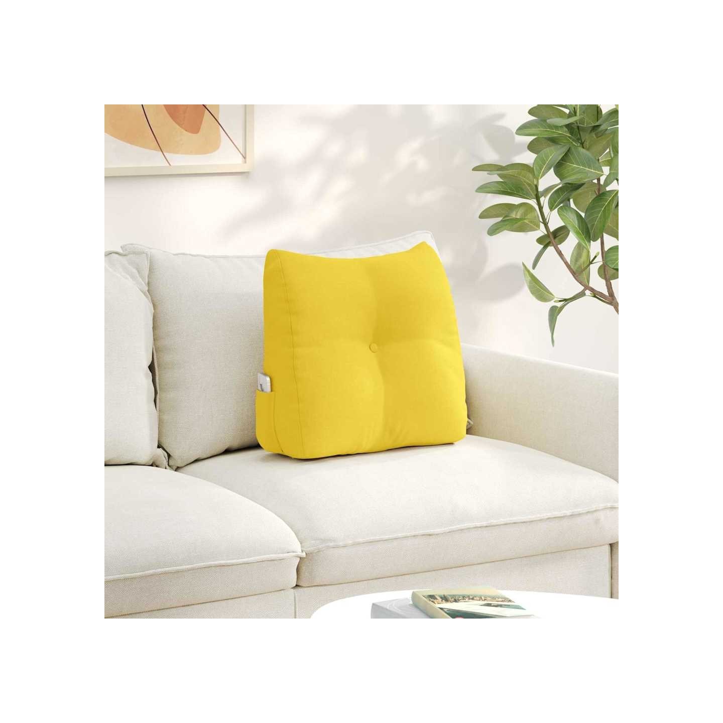 Coussin de Dos Jaune clair 45 x 50 x 24 cm tissu