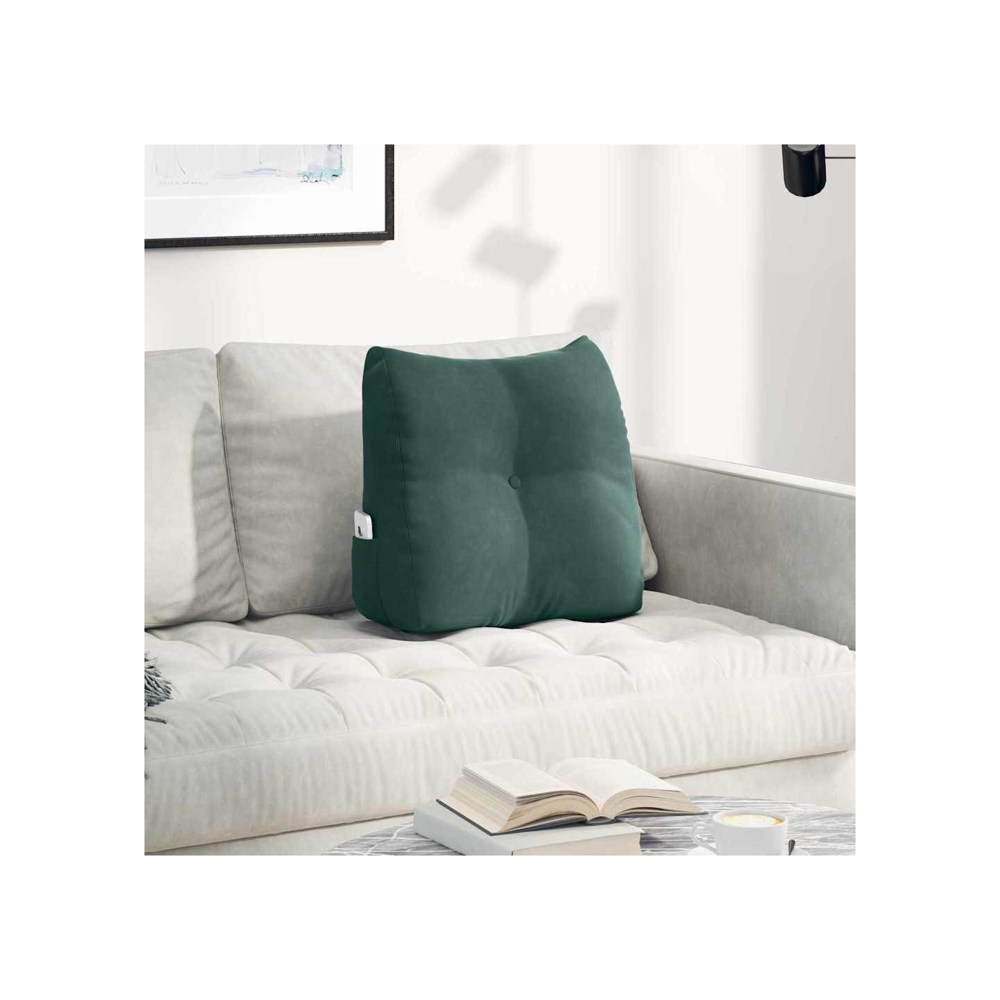 Coussin de Dos Vert foncé 45 x 50 x 24 cm Velours