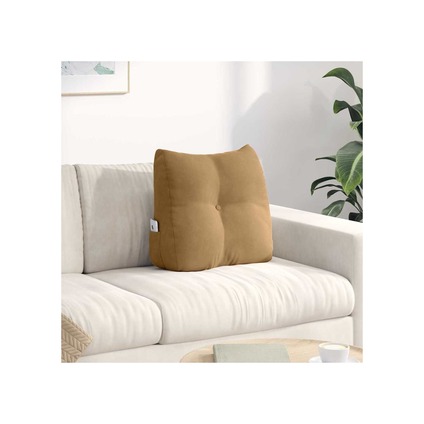 Coussin de Dos Marron 45 x 50 x 24 cm Velours