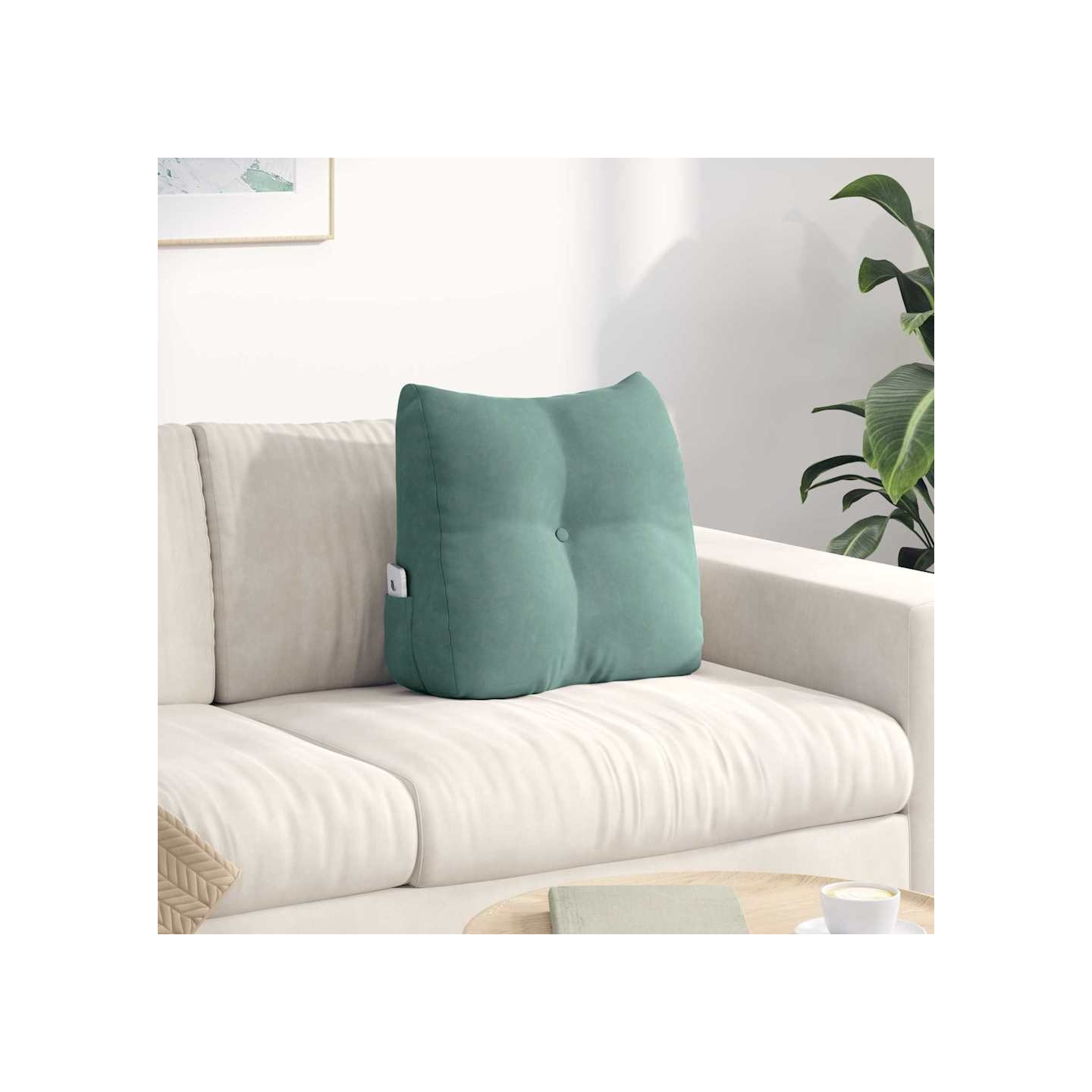 Coussin de Dos Vert Mer 45 x 50 x 24 cm Velours