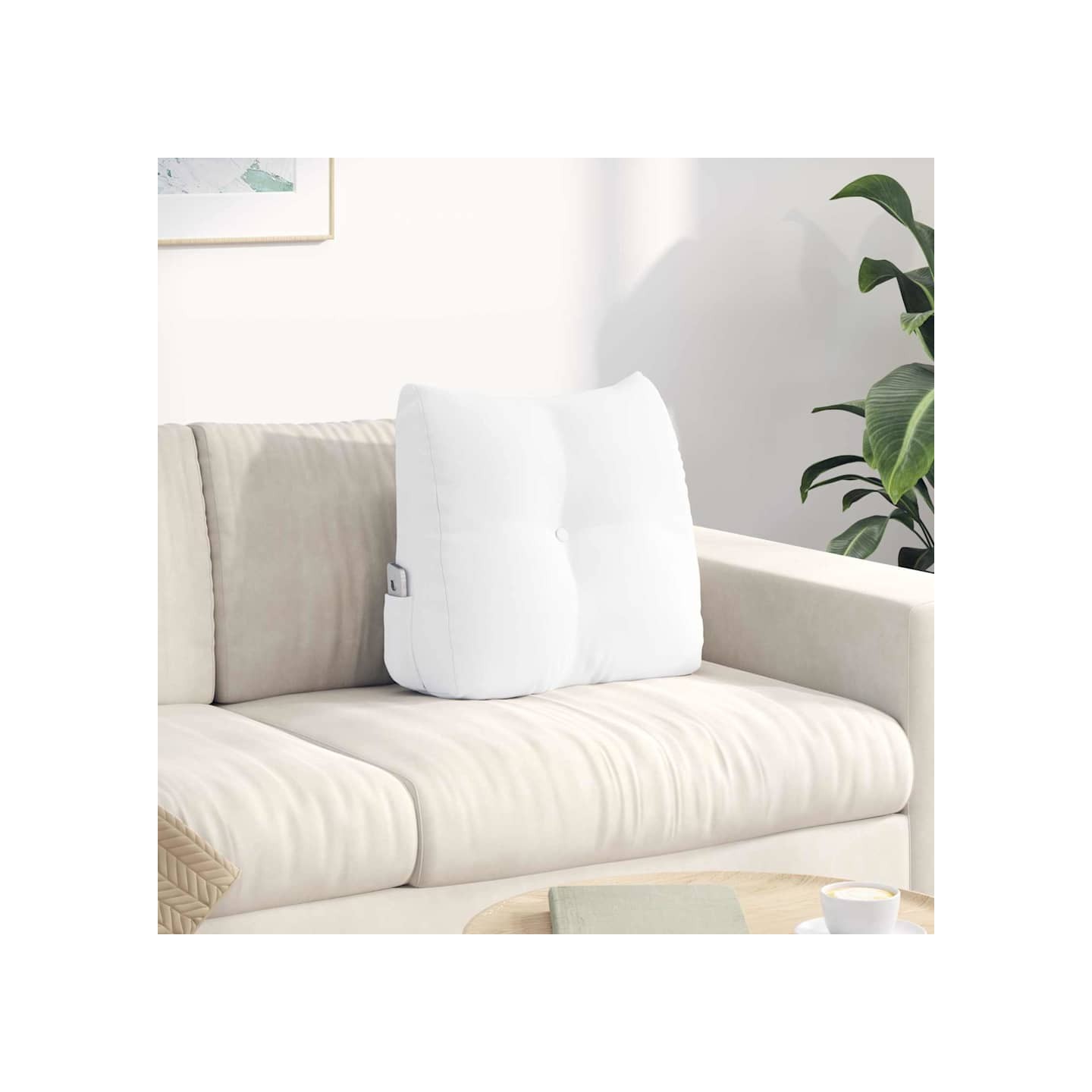 Coussin de Dos Blanc 45 x 50 x 24 cm tissu