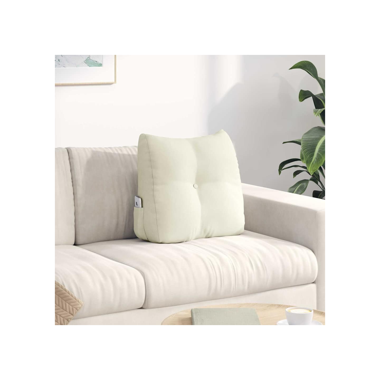 Coussin de Dos Crème 45 x 50 x 24 cm Velours