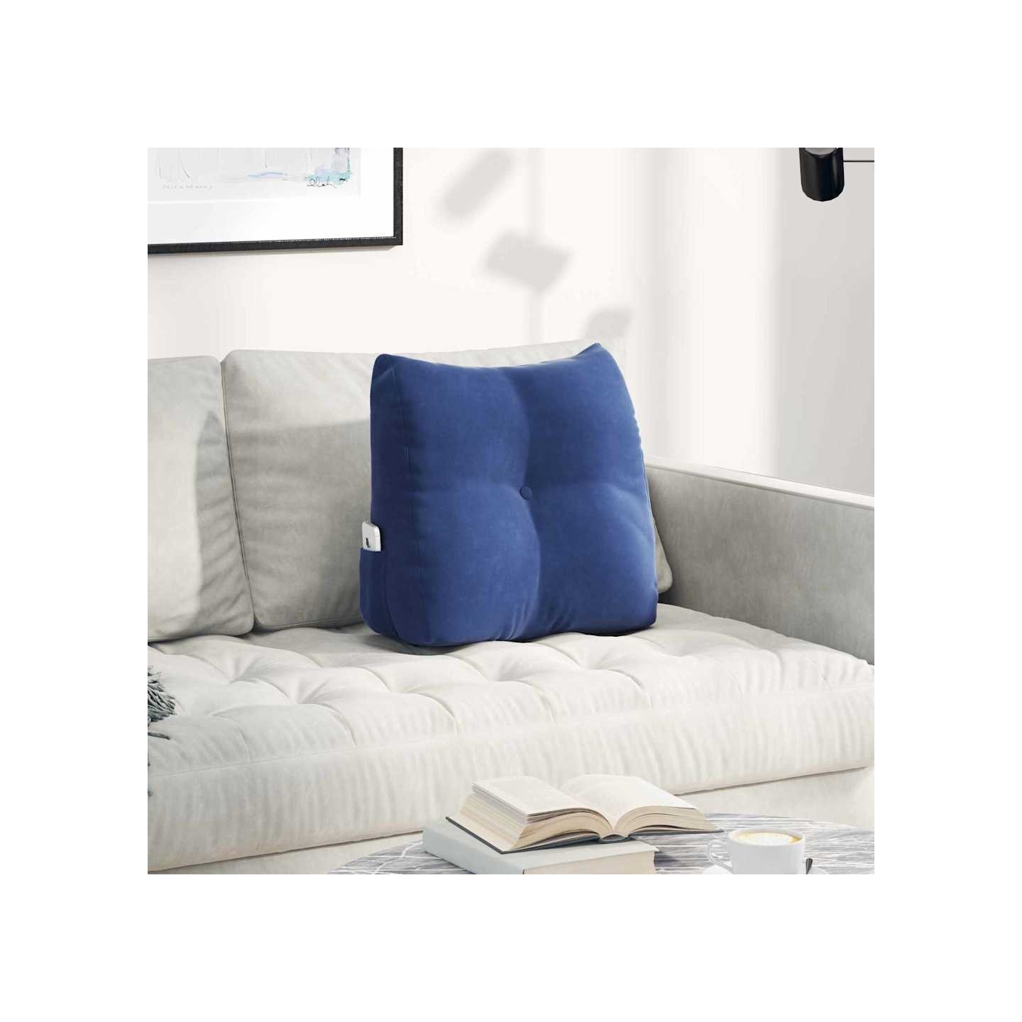 Coussin de Dos Bleu police 45 x 50 x 24 cm Velours