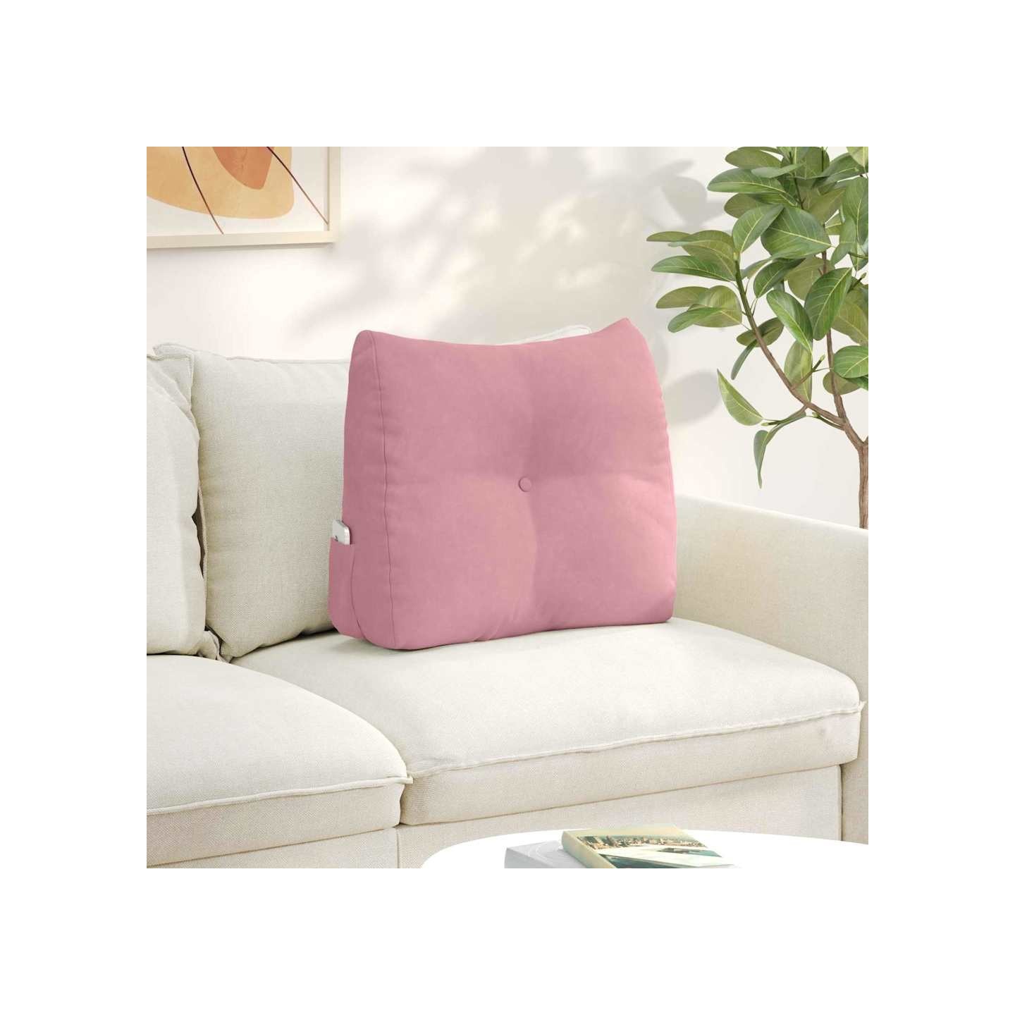 Coussin de Dos Rose 60 x 50 x 24 cm Velours