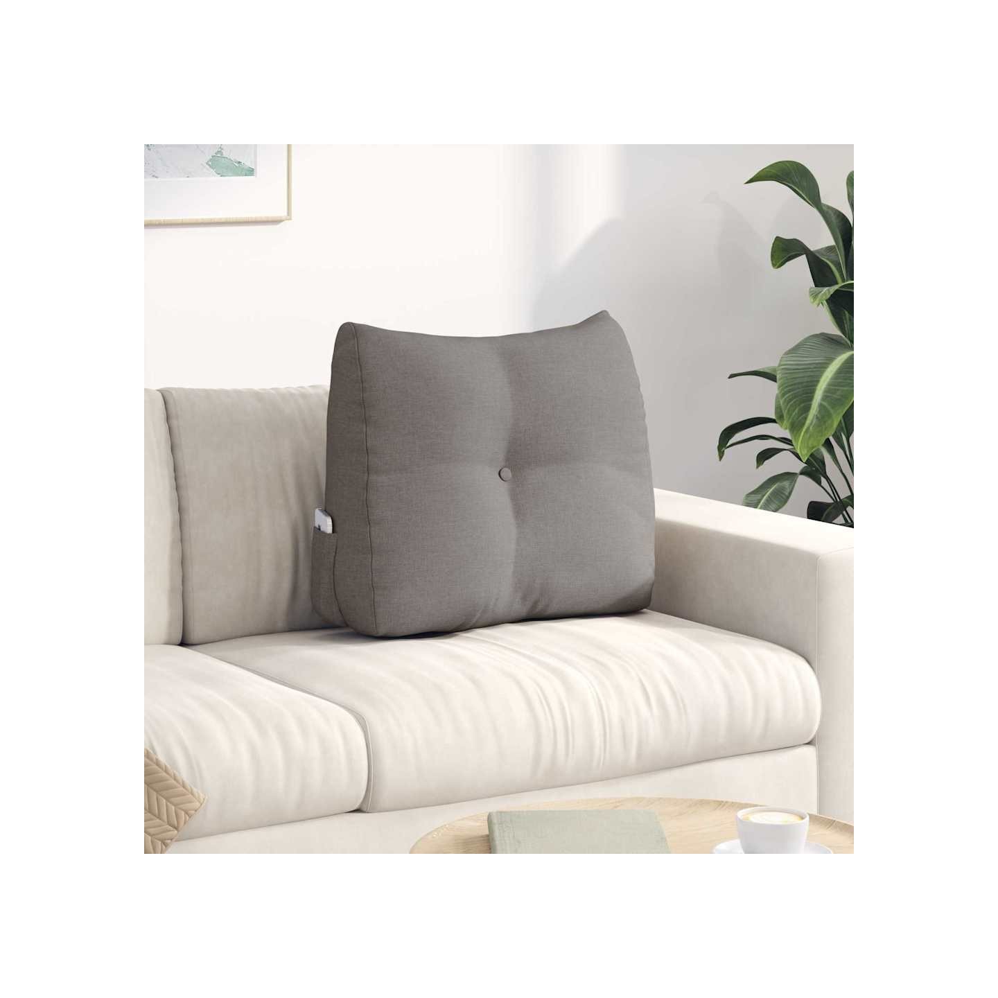 Coussin de Dos Taupe 60 x 50 x 24 cm tissu