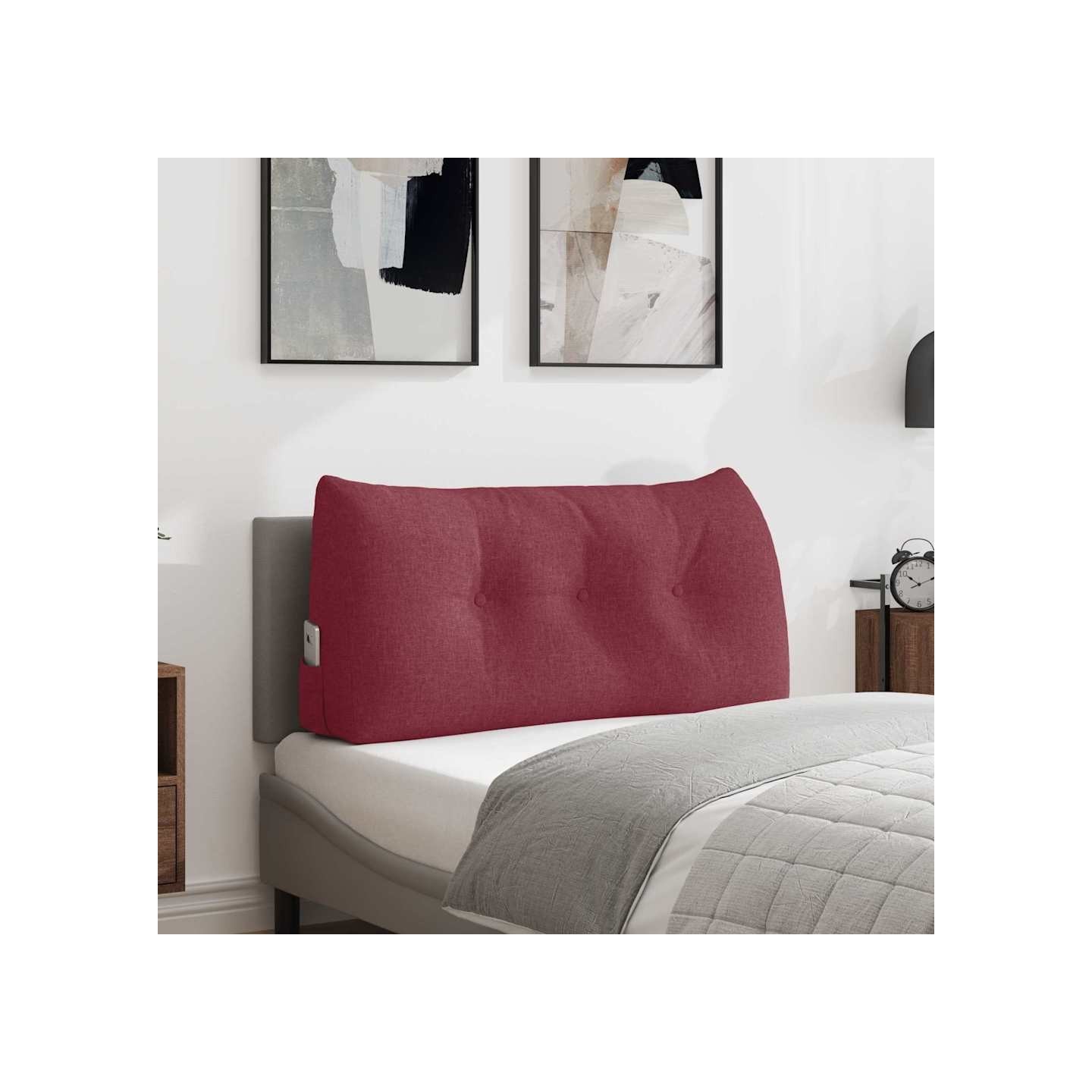 Coussin de Dos Bordeaux 100 x 50 x 24 cm tissu