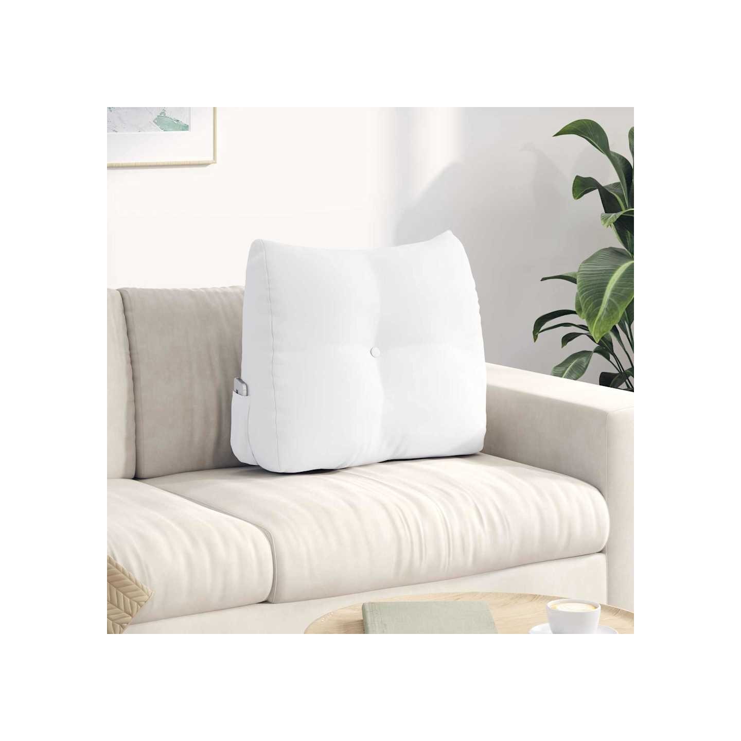 Coussin de Dos Blanc 60 x 50 x 24 cm tissu