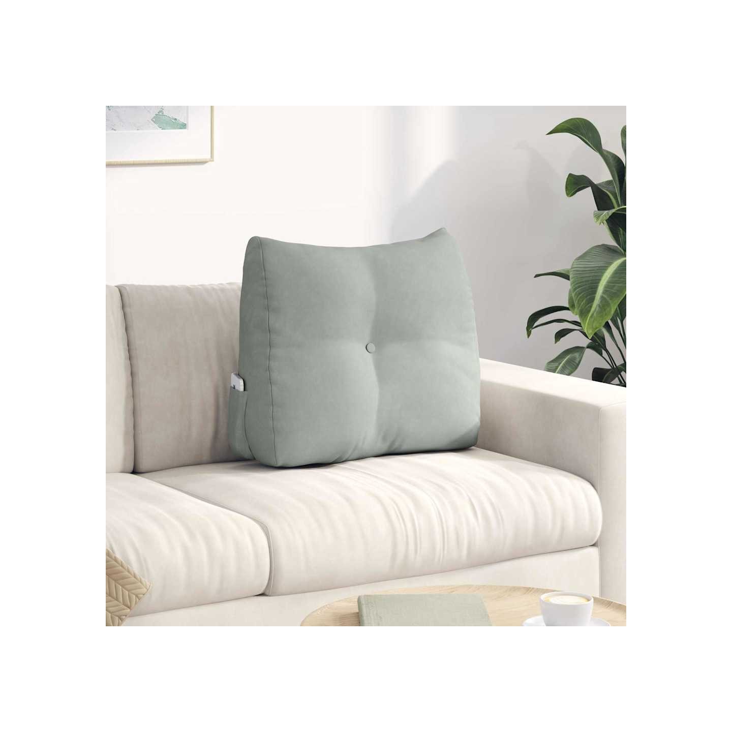 Coussin de Dos Gris clair 60 x 50 x 24 cm Velours