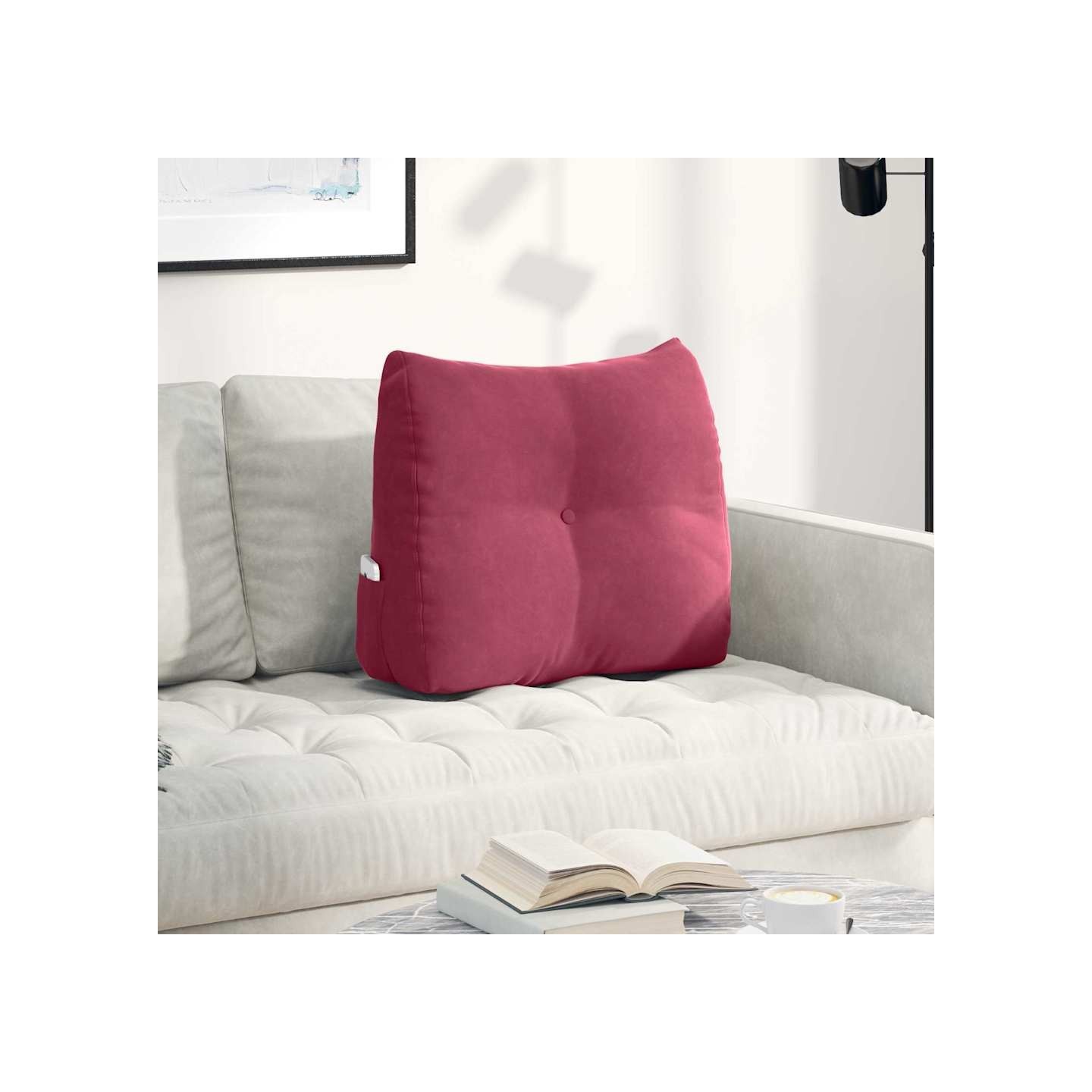 Coussin de Dos Bordeaux 60 x 50 x 24 cm Velours