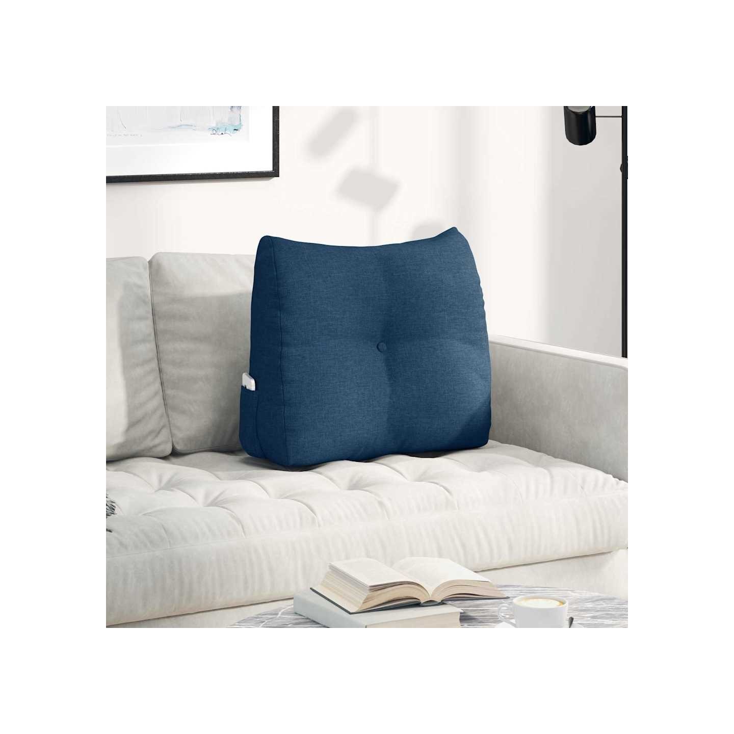 Coussin de Dos Bleu 60 x 50 x 24 cm tissu