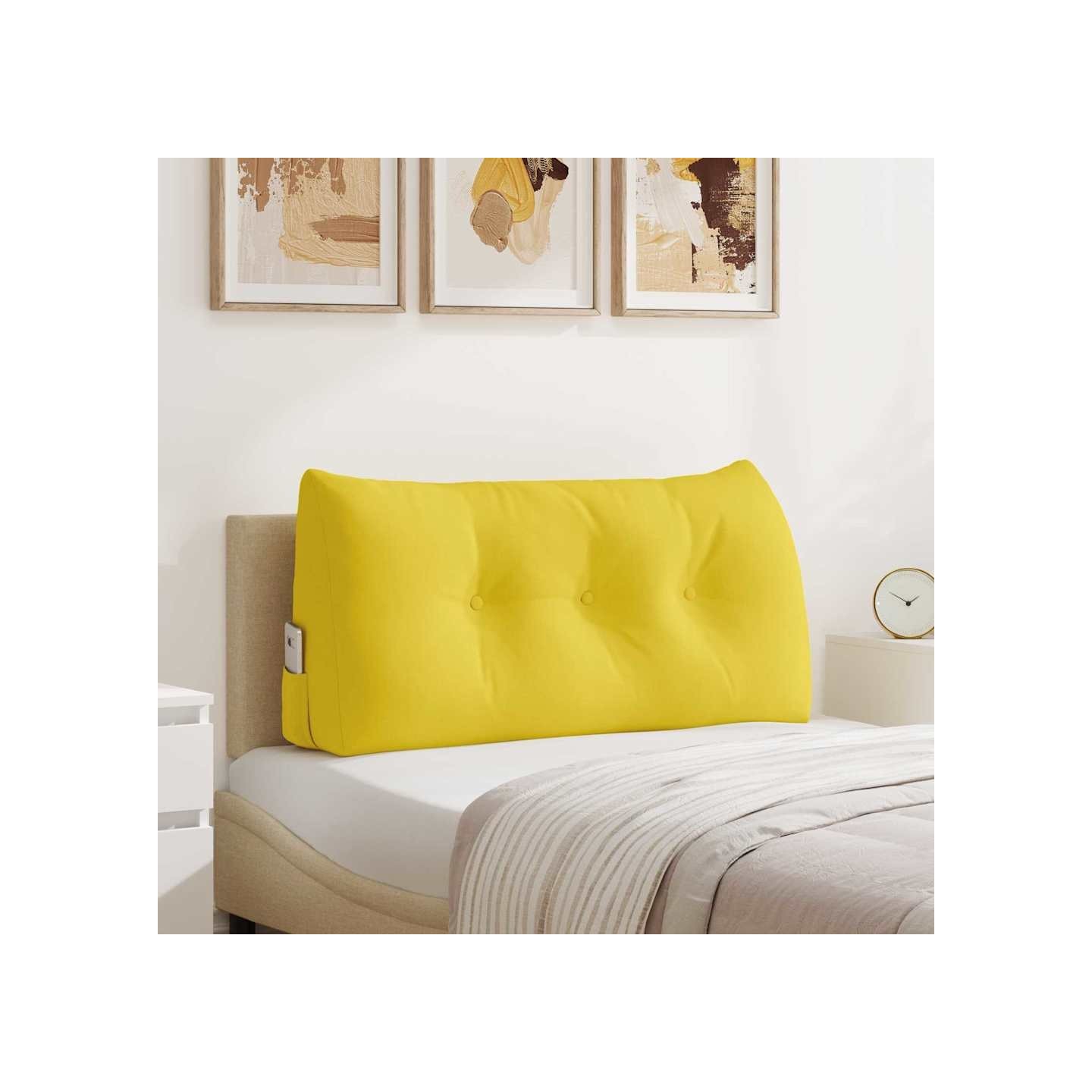 Coussin de Dos Jaune clair 100 x 50 x 24 cm tissu