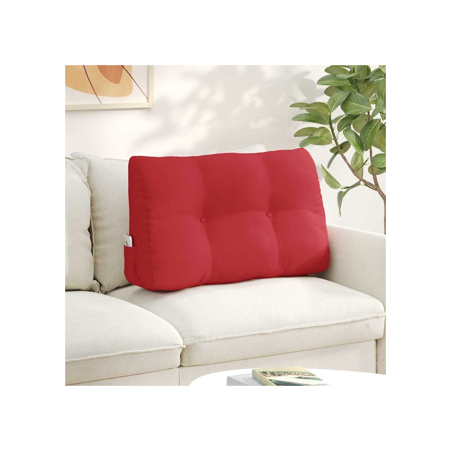 Coussin de Dos Rouge 80 x 50 x 24 cm tissu