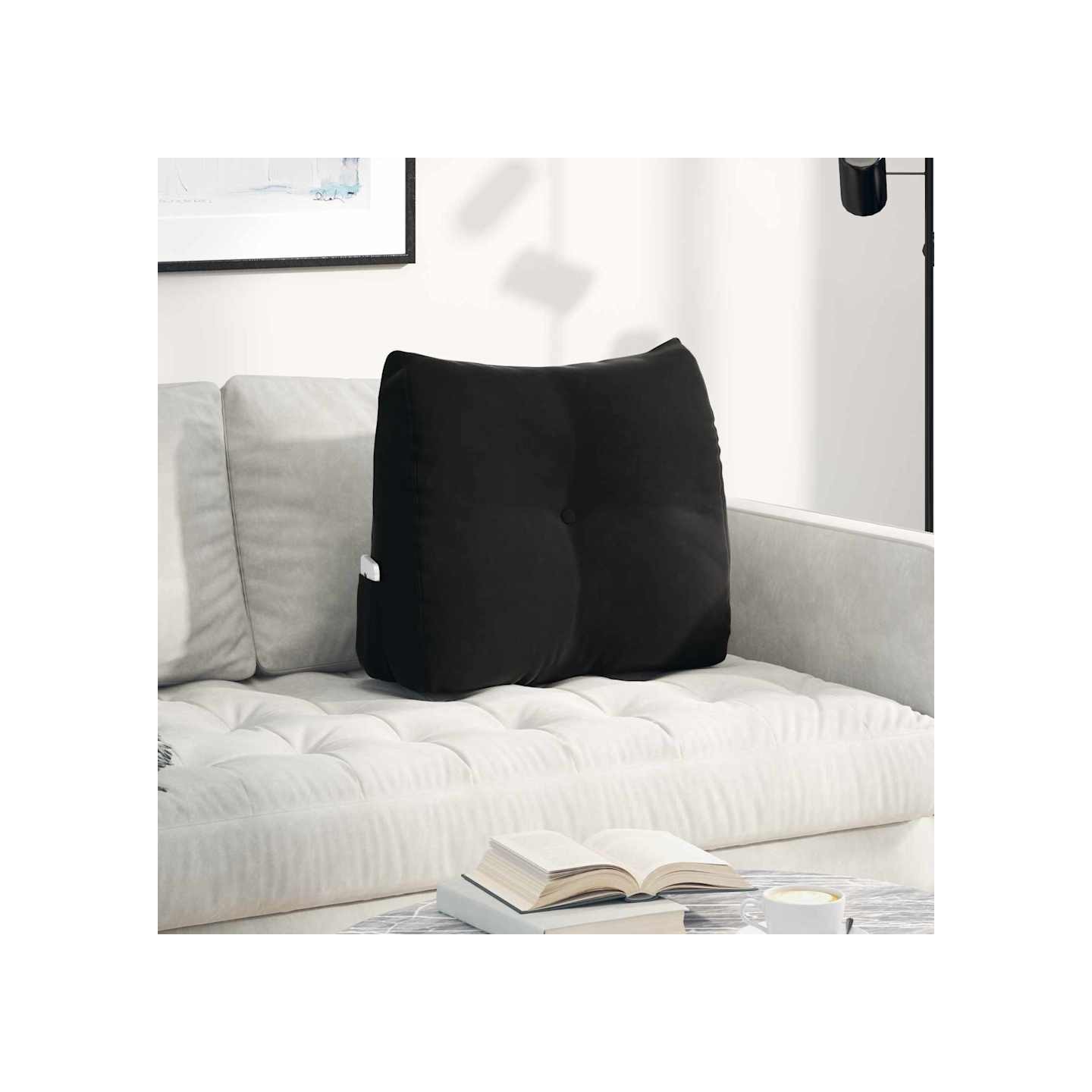 Coussin de Dos Noir 60 x 50 x 24 cm Velours