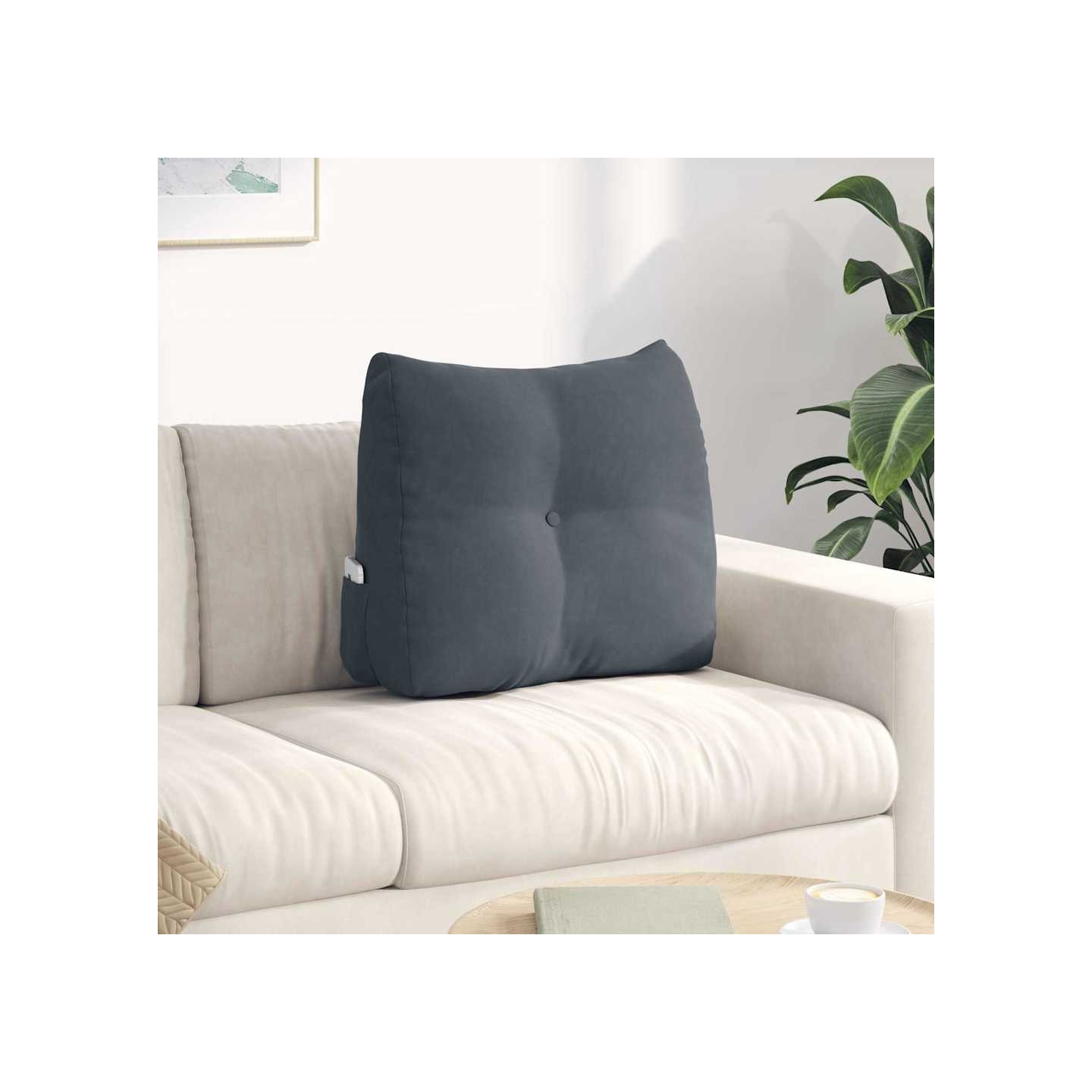 Coussin de Dos Gris foncé 60 x 50 x 24 cm Velours