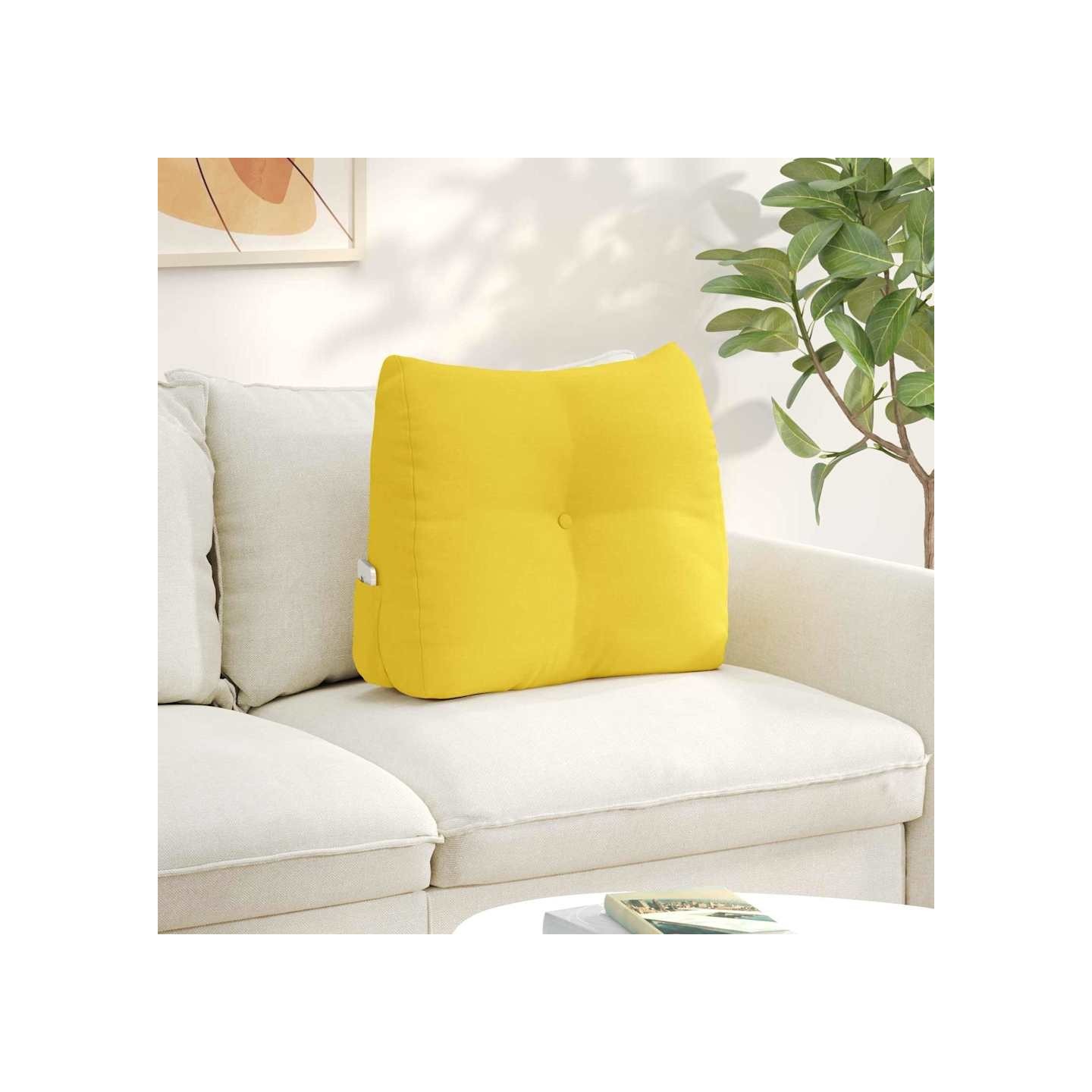 Coussin de Dos Jaune clair 60 x 50 x 24 cm tissu