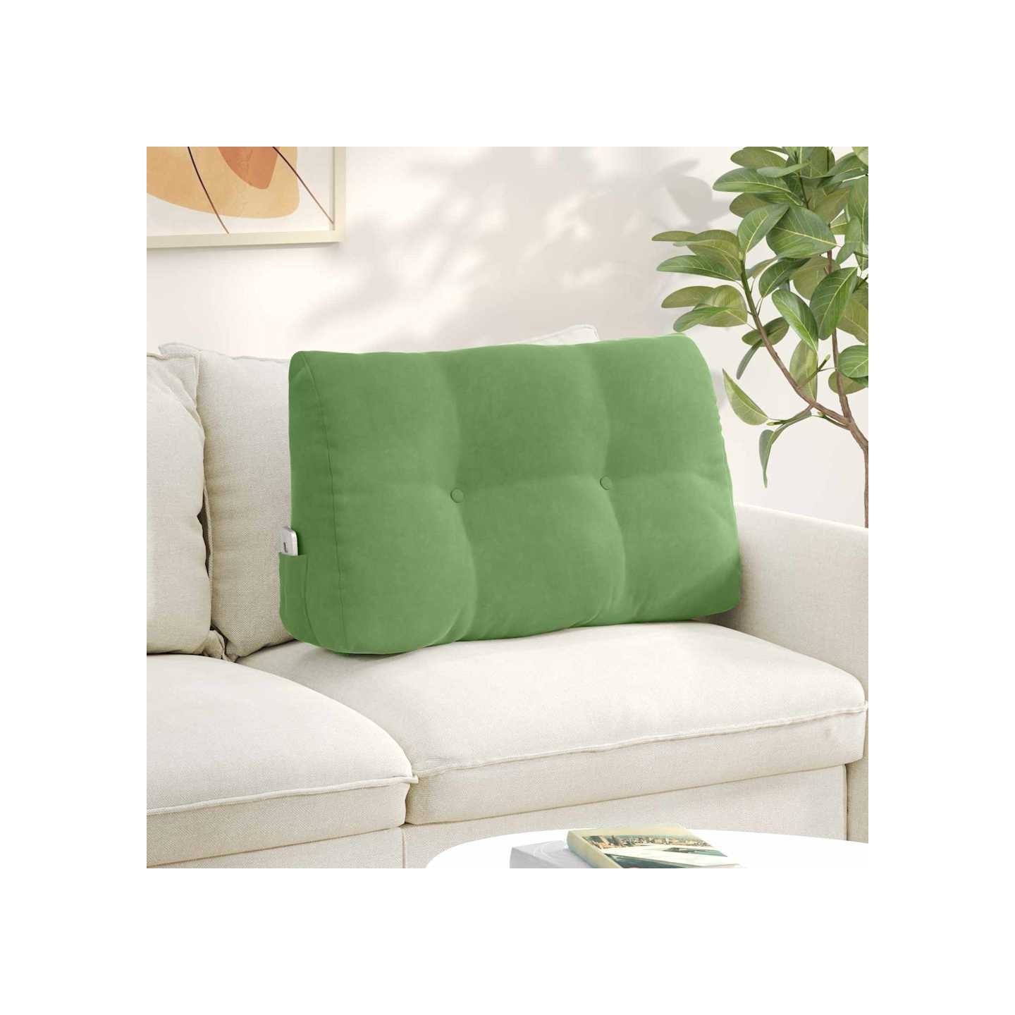 Coussin de Dos Vert clair 80 x 50 x 24 cm Velours