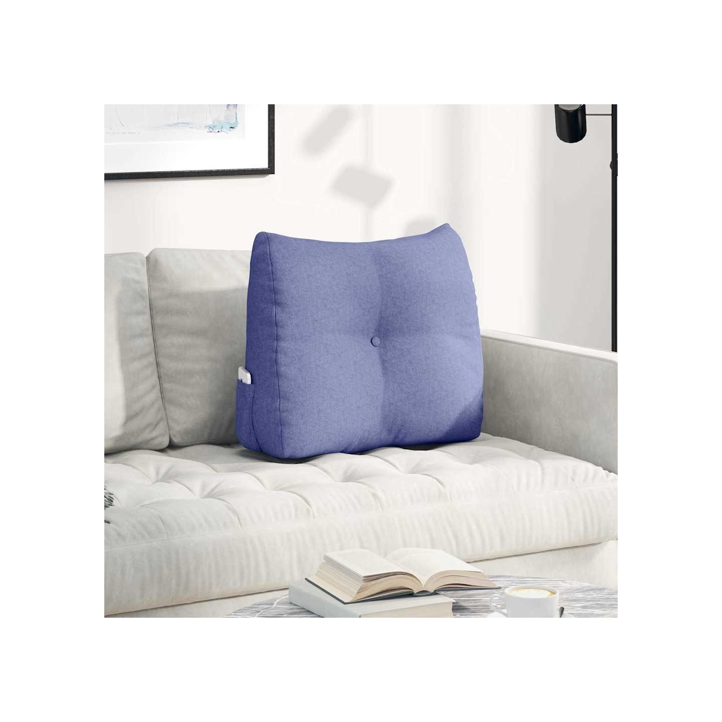 Coussin de Dos Bleu denim 60 x 50 x 24 cm tissu