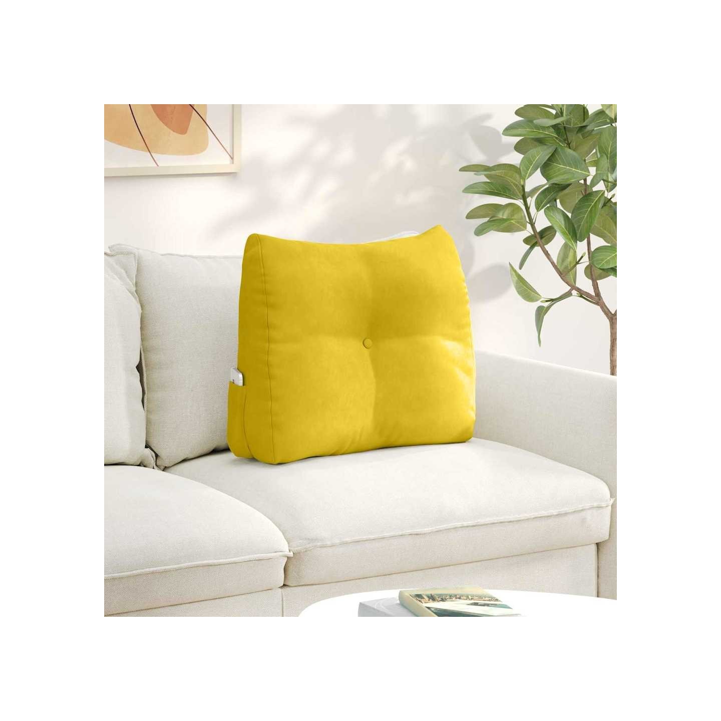 Coussin de Dos Jaune 60 x 50 x 24 cm Velours