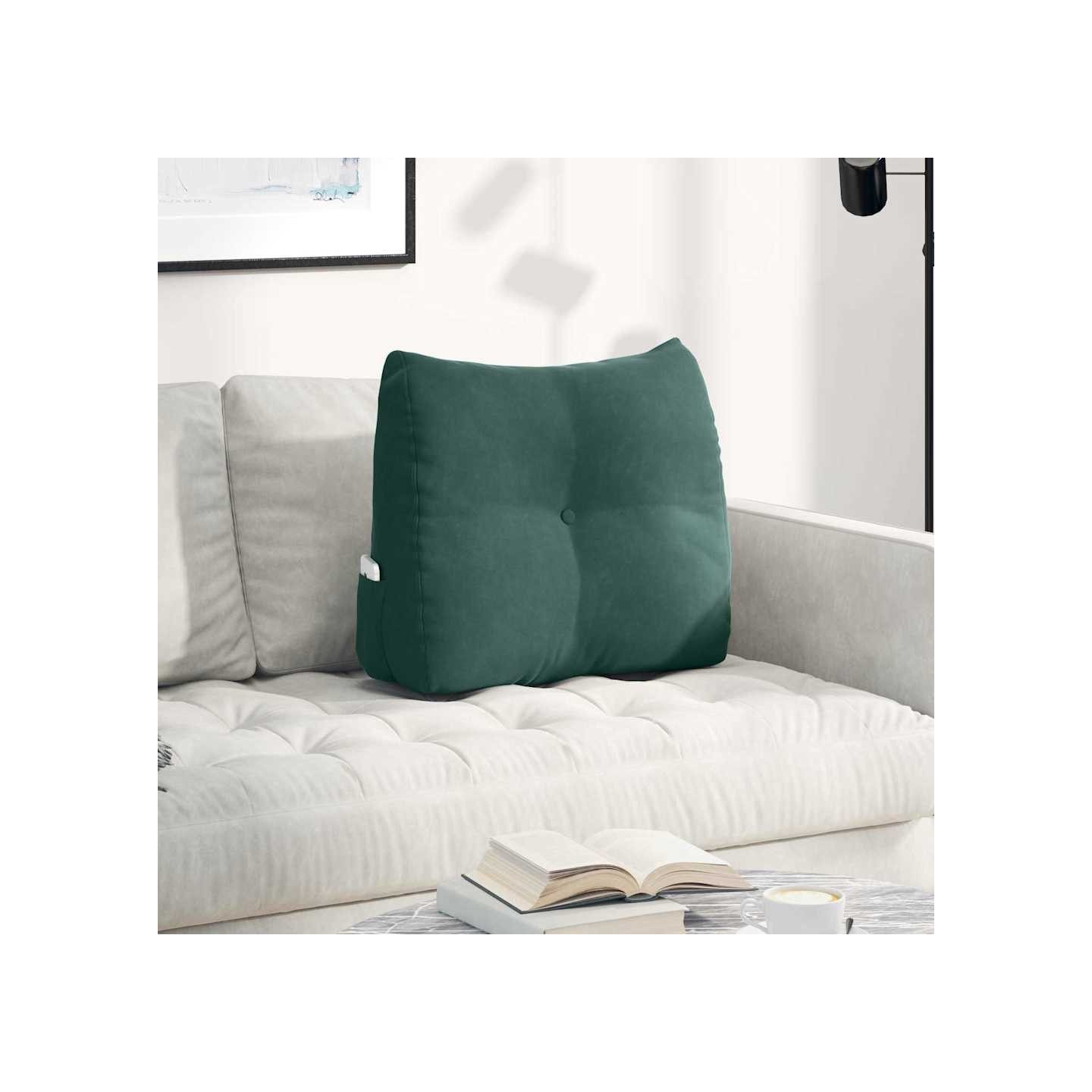 Coussin de Dos Vert foncé 60 x 50 x 24 cm Velours
