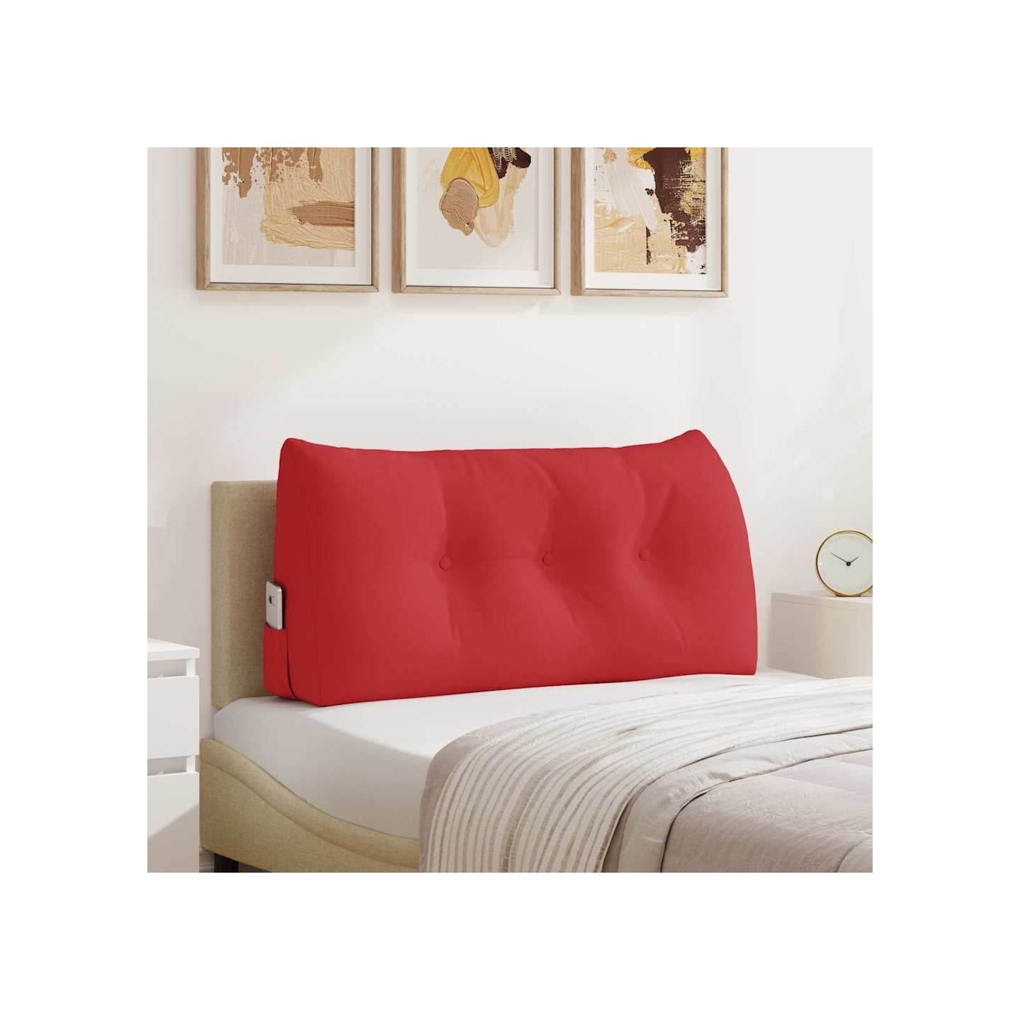 Coussin de Dos Rouge 100 x 50 x 24 cm tissu