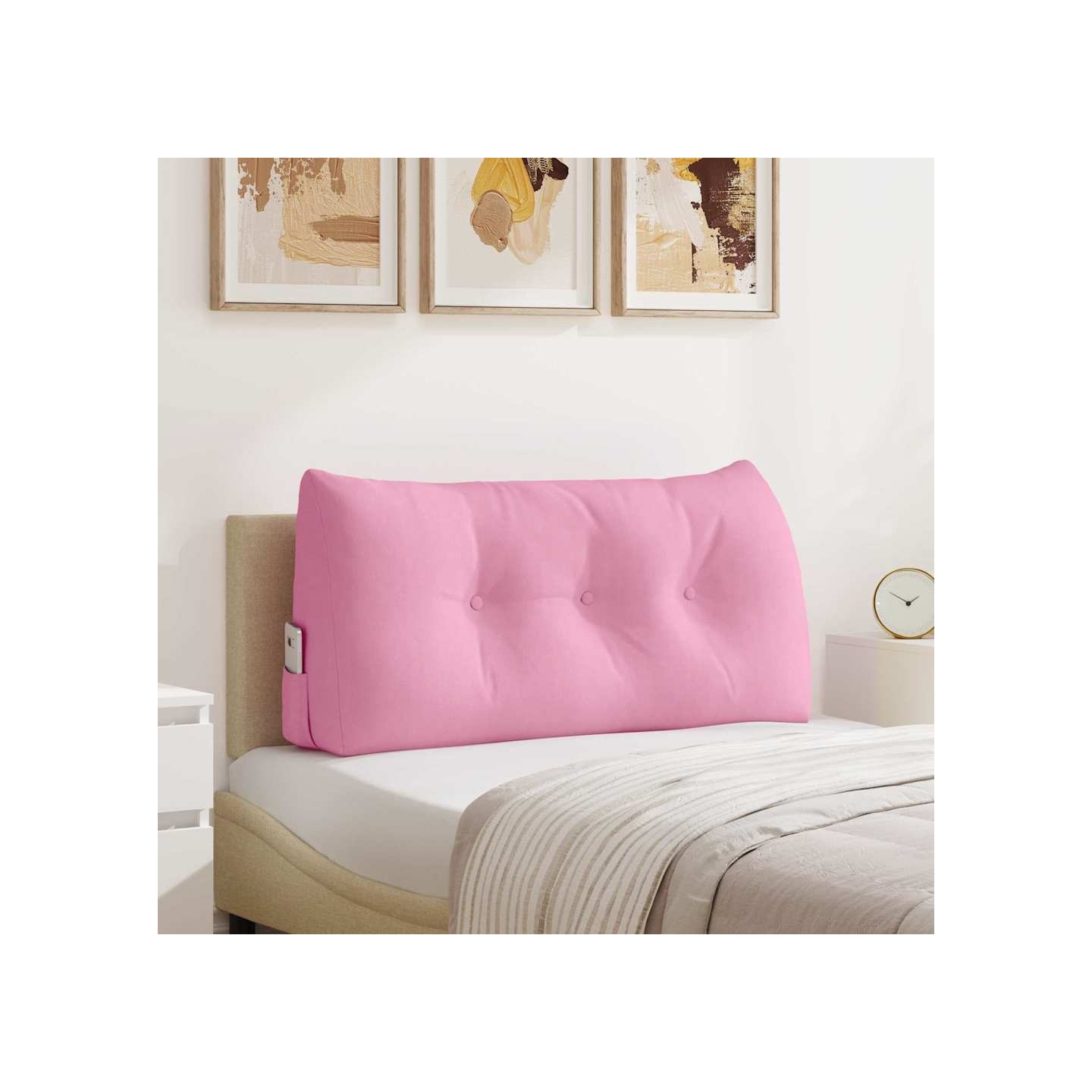 Coussin de Dos Rose 100 x 50 x 24 cm tissu