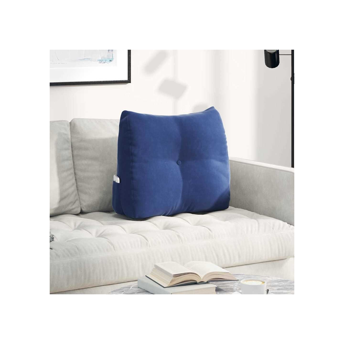 Coussin de Dos Bleu police 60 x 50 x 24 cm Velours