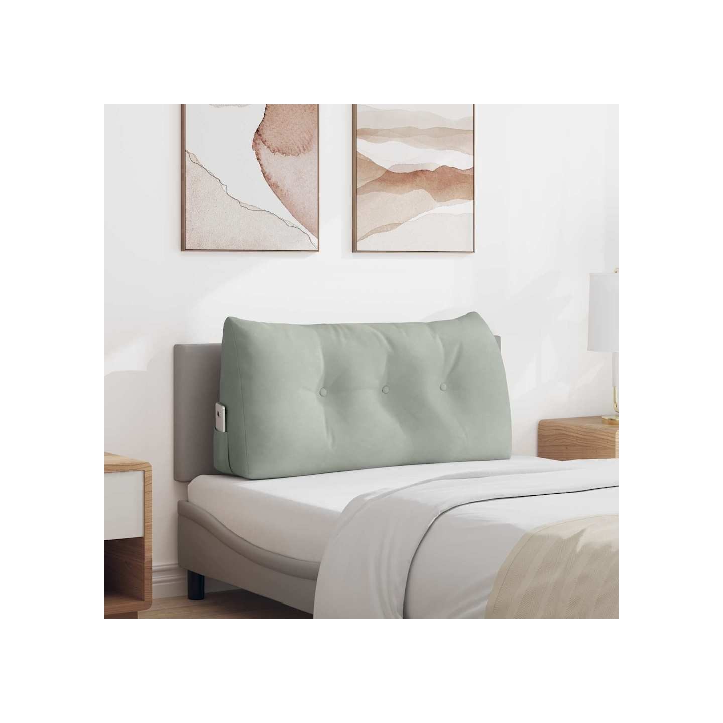 Coussin de Dos Gris clair 100 x 50 x 24 cm Velours
