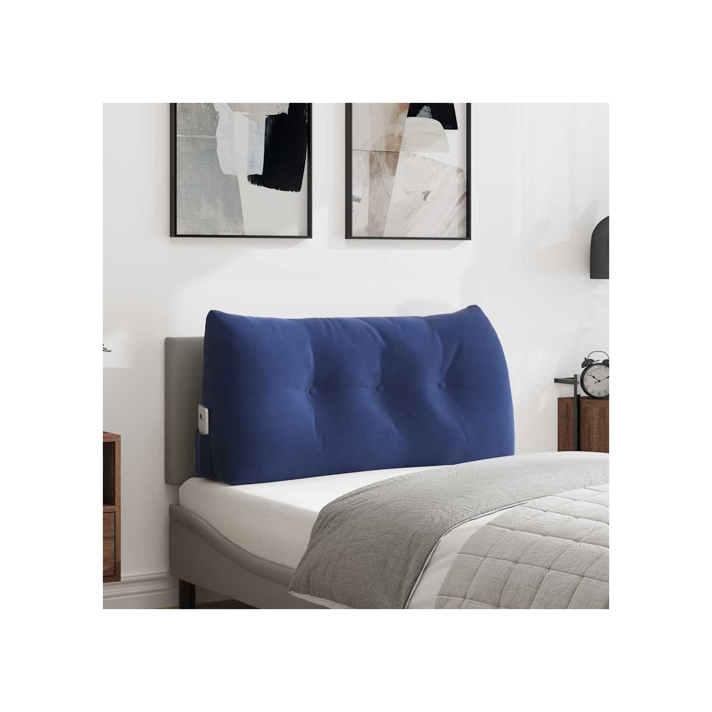 Coussin de Dos Bleu police 100 x 50 x 24 cm Velours