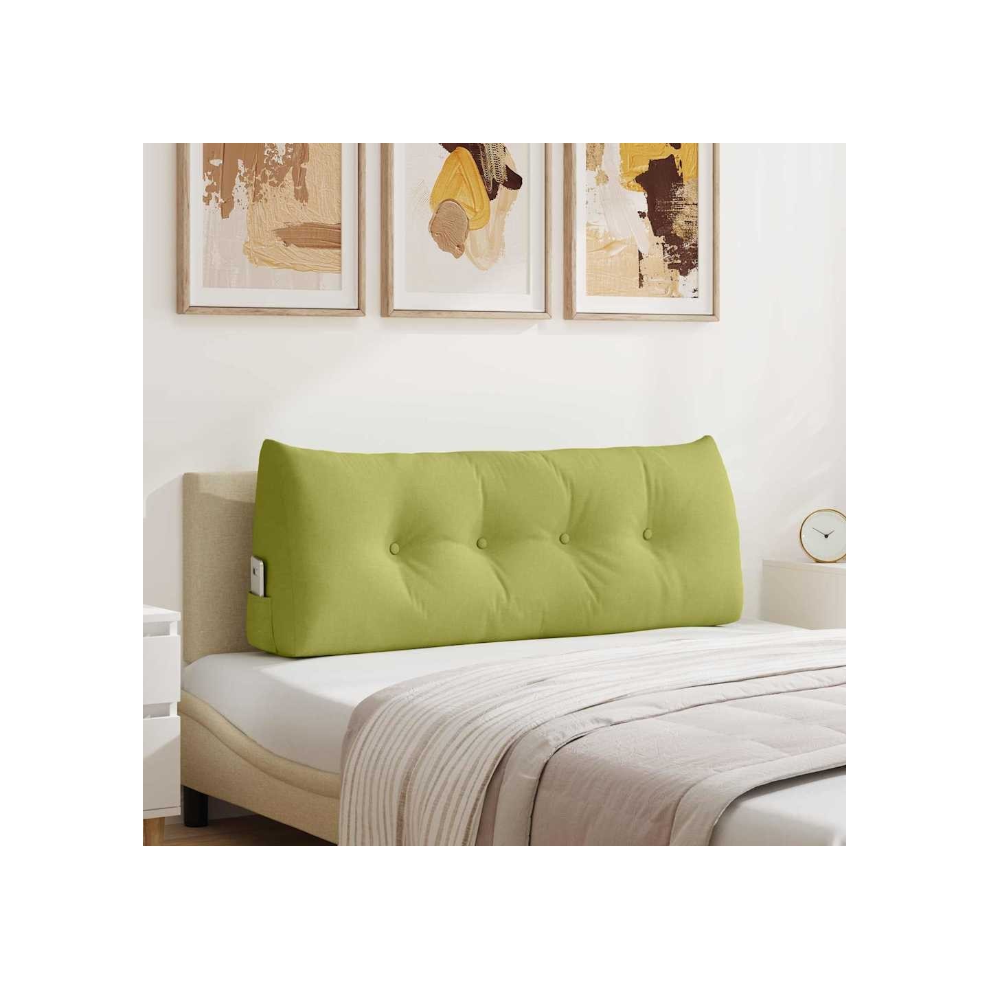 Coussin de Dos Vert clair 120 x 50 x 24 cm tissu