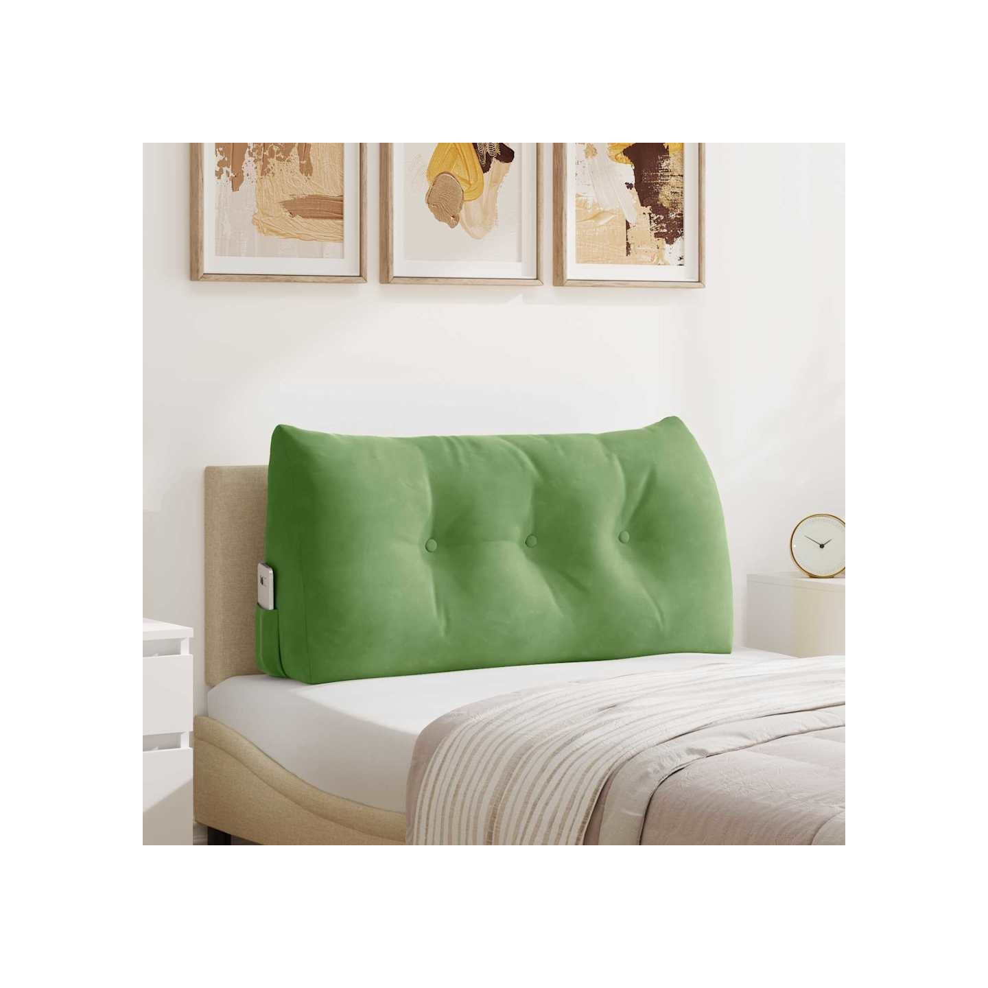 Coussin de Dos Vert clair 100 x 50 x 24 cm Velours