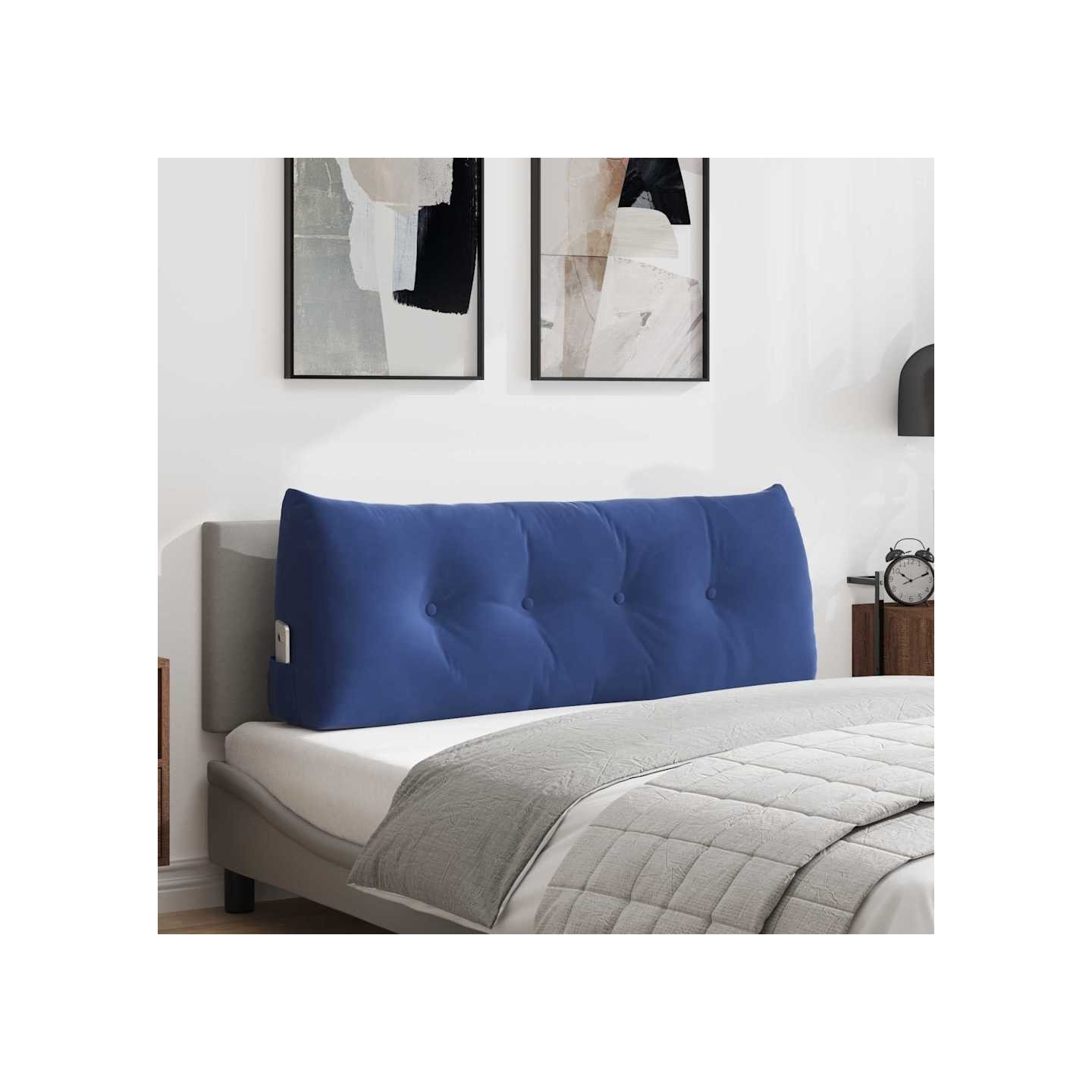 Coussin de Dos Bleu police 120 x 50 x 24 cm Velours
