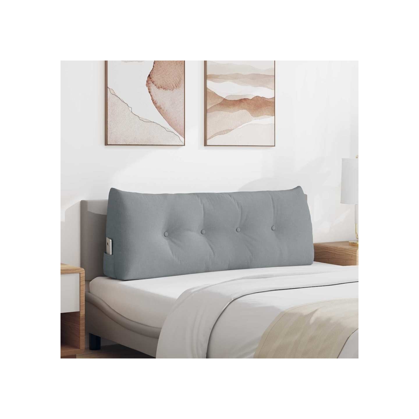 Coussin de Dos Gris clair 120 x 50 x 24 cm tissu