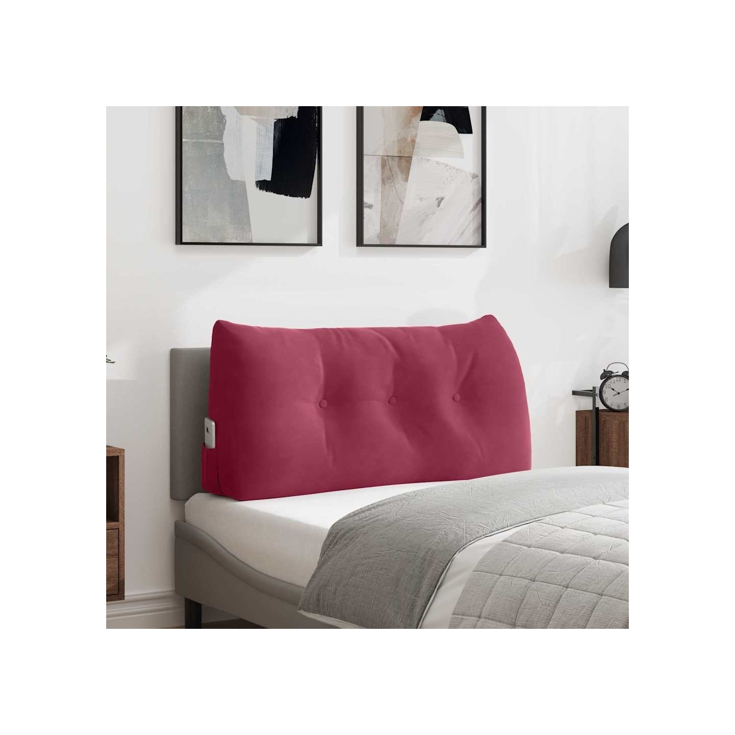 Coussin de Dos Bordeaux 100 x 50 x 24 cm Velours