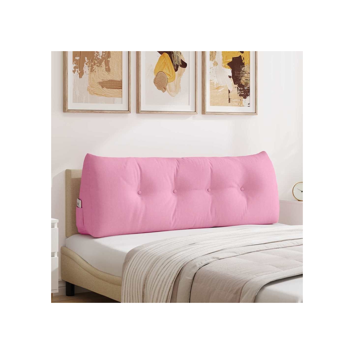 Coussin de Dos Rose 140 x 50 x 24 cm tissu
