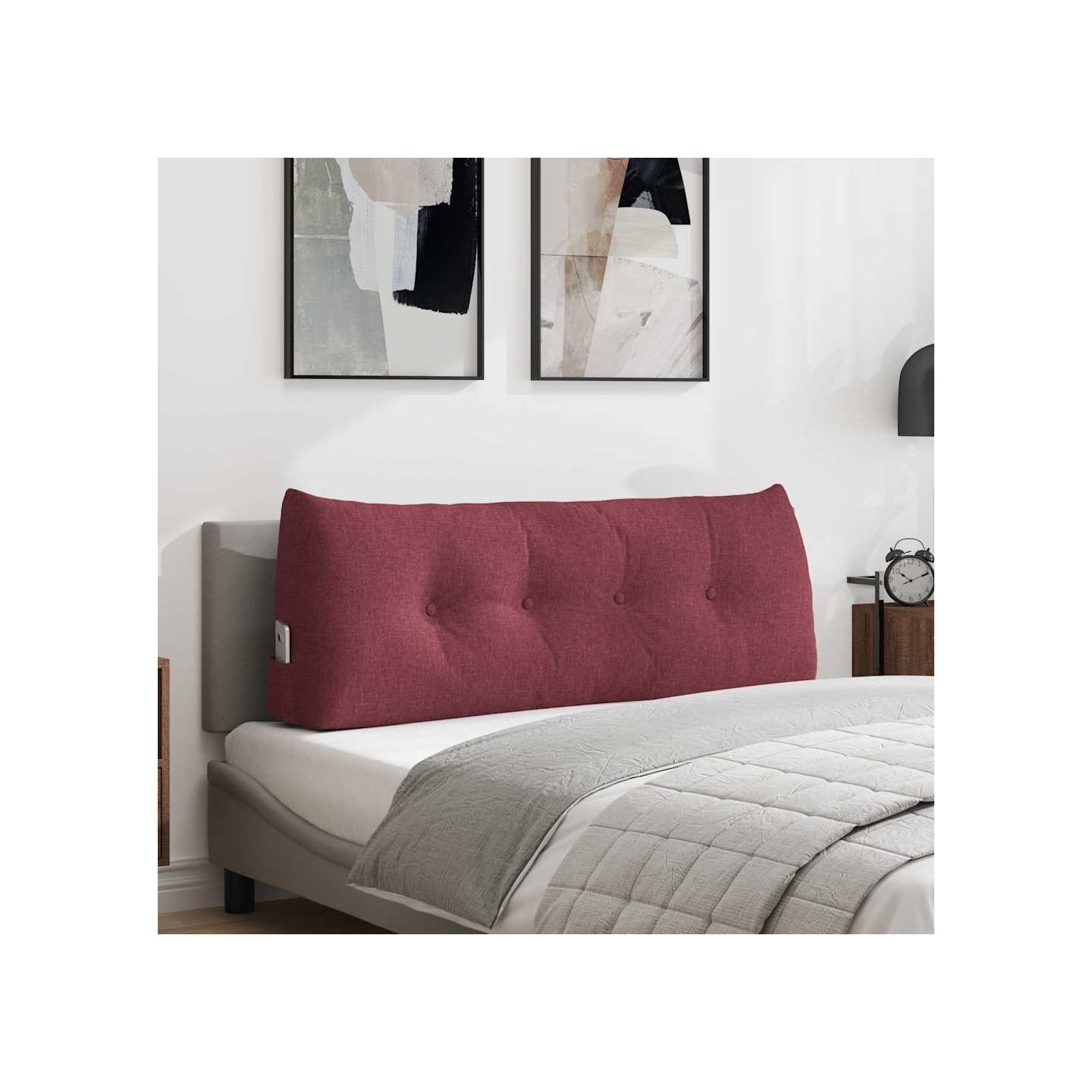 Coussin de Dos Bordeaux 120 x 50 x 24 cm tissu