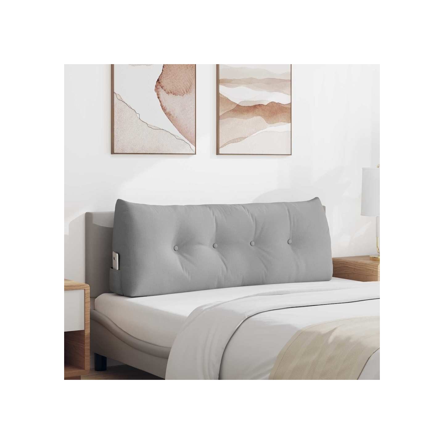 Coussin de Dos Gris nuage 120 x 50 x 24 cm tissu